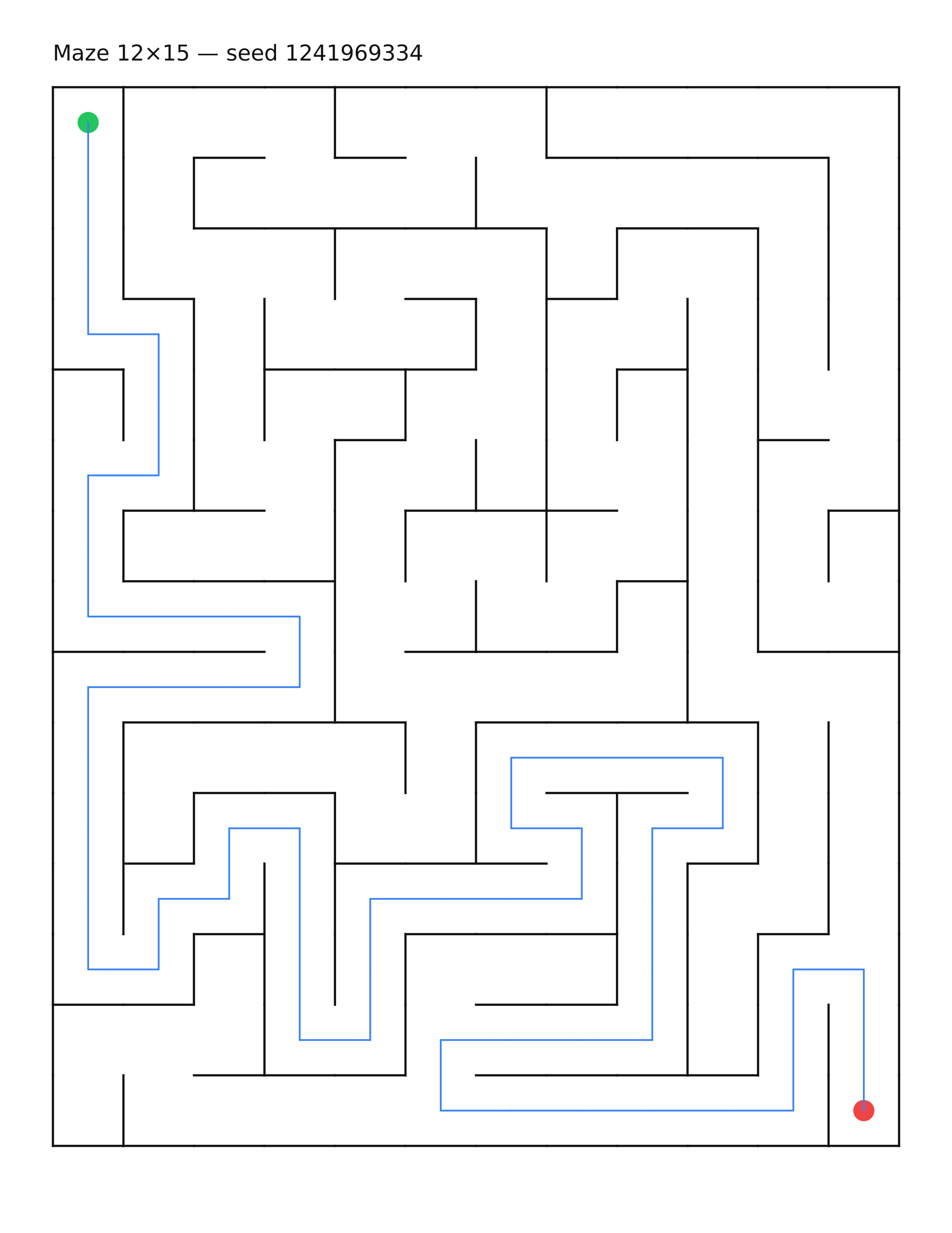 Maze 12×15 #7 — solution