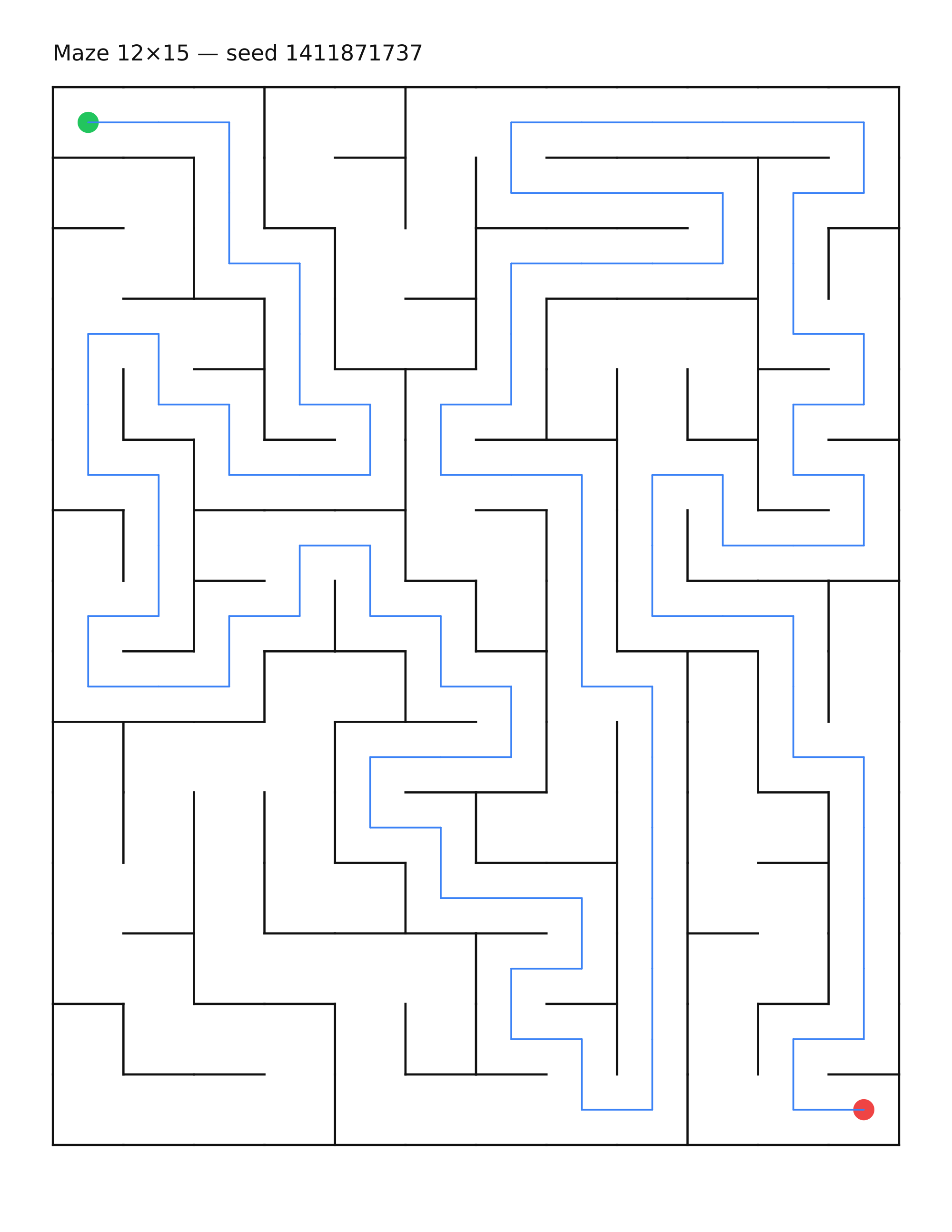 Maze 12×15 #18 — solution