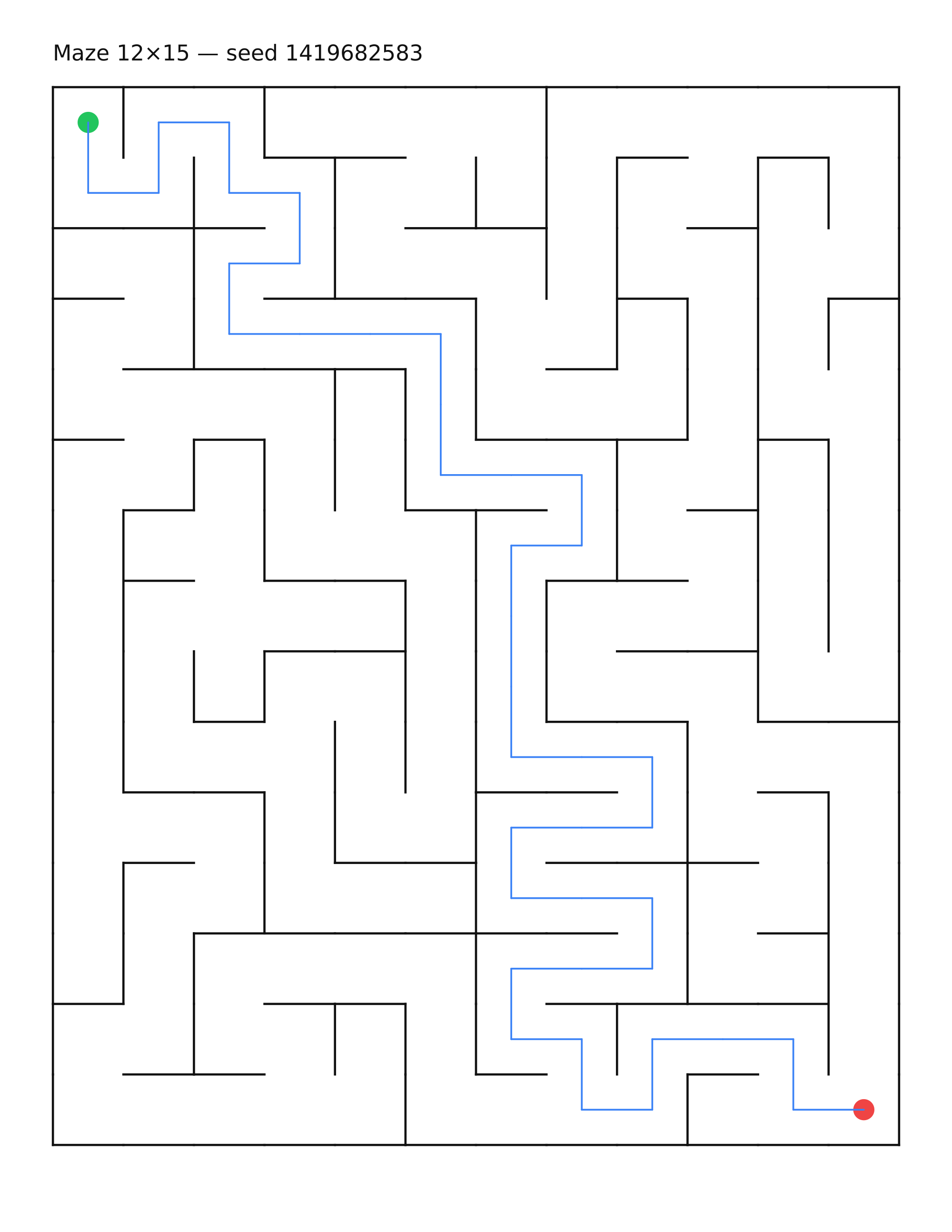 Maze 12×15 #7 — solution