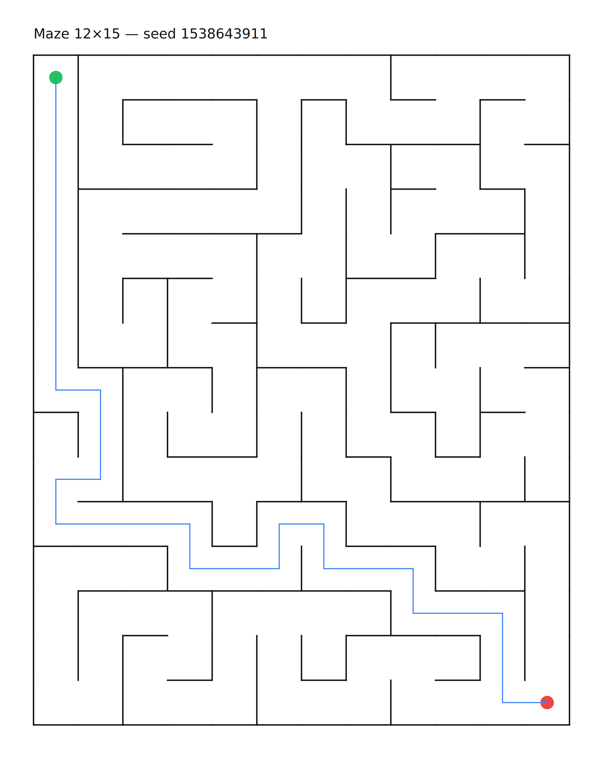 Maze 12×15 #2 — solution