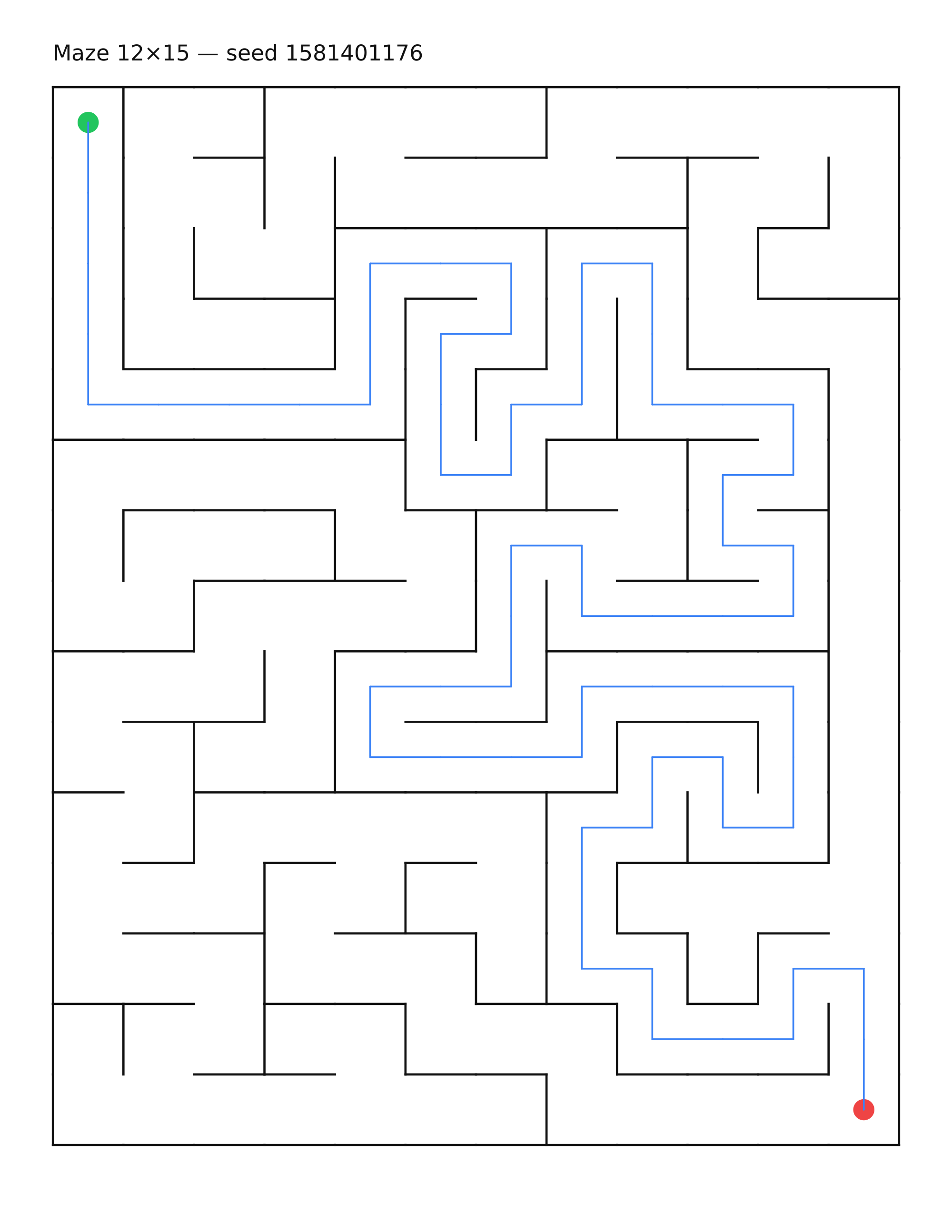 Maze 12×15 #23 — solution