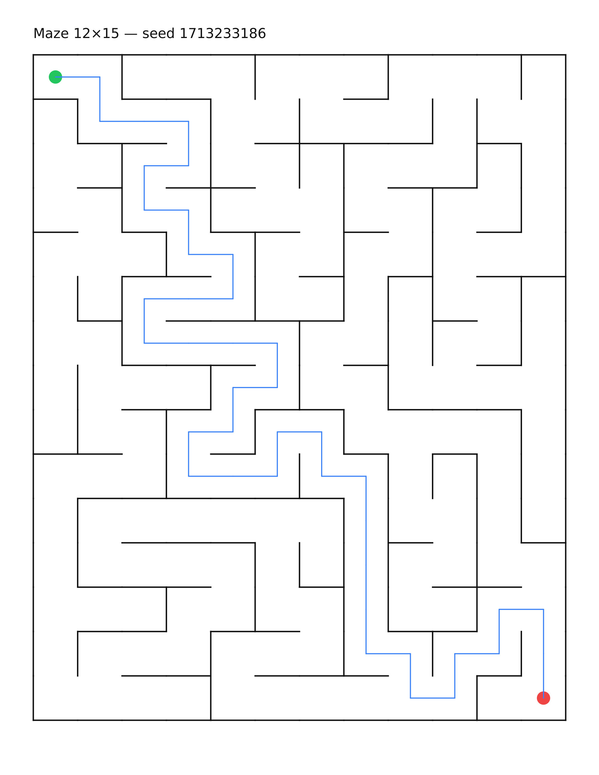 Maze 12×15 #18 — solution