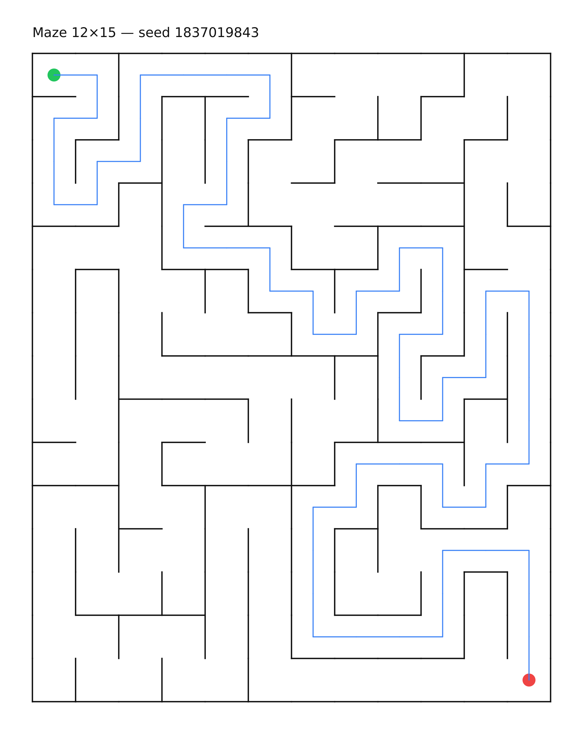 Maze 12×15 #19 — solution
