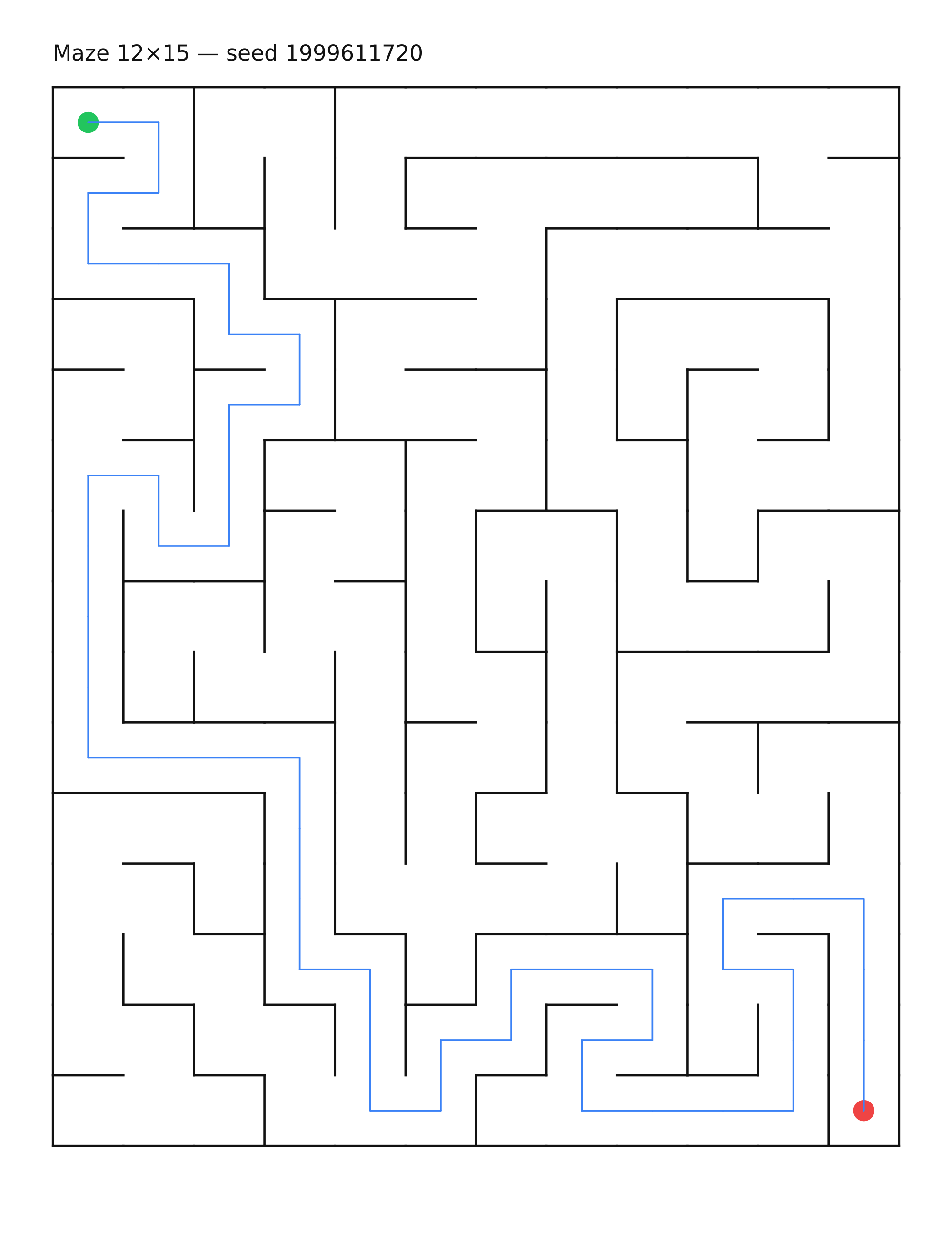 Maze 12×15 #24 — solution