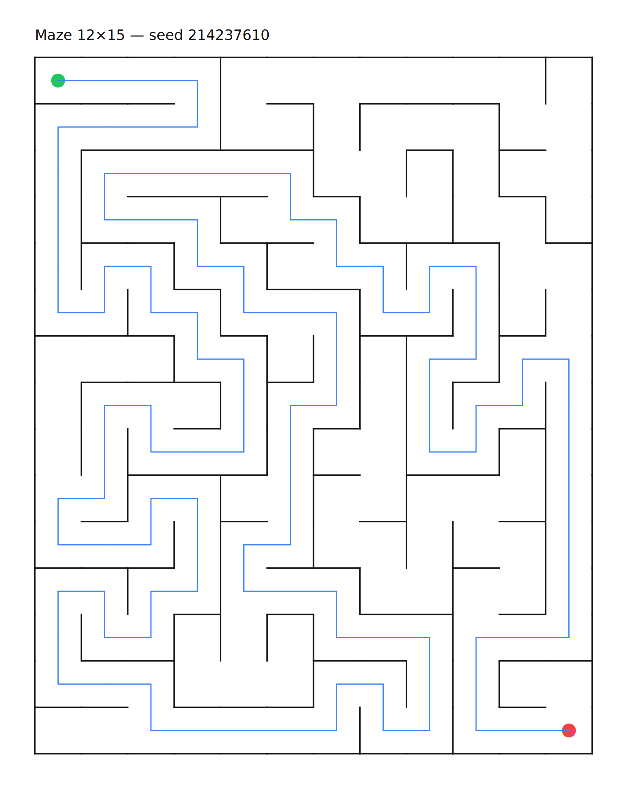 Maze 12×15 #3 — solution
