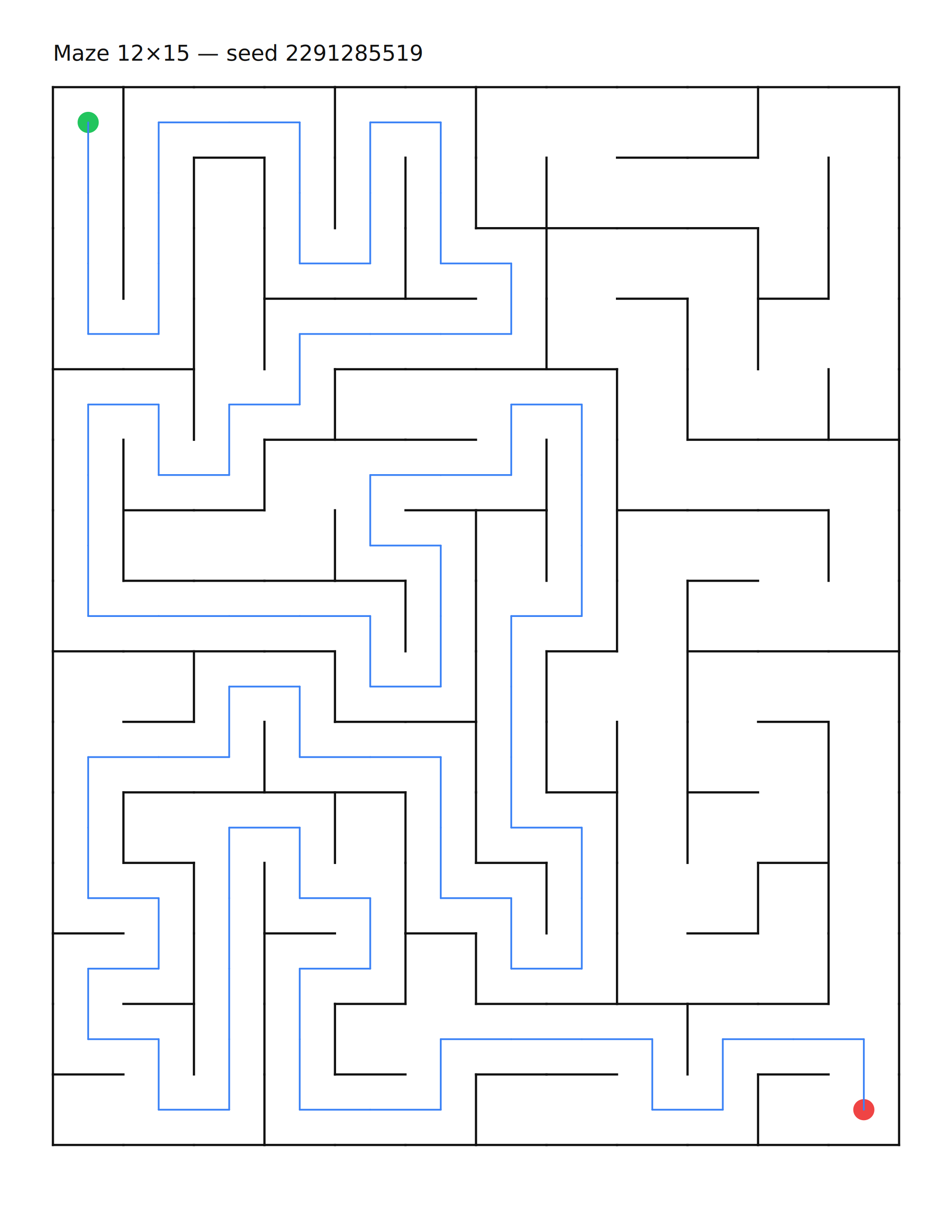 Maze 12×15 #4 — solution