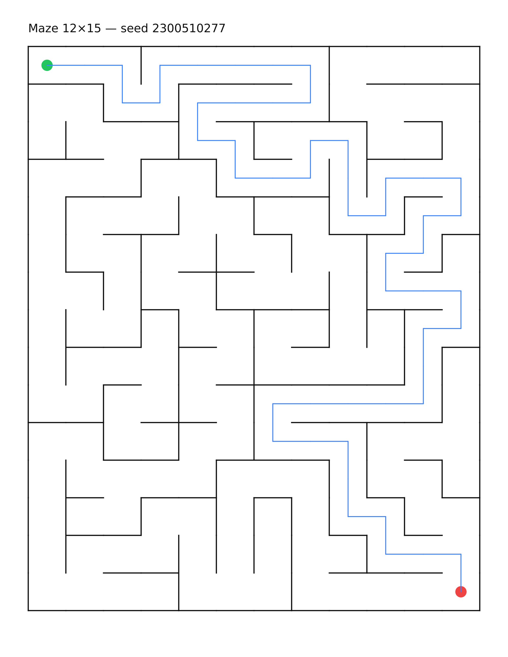 Maze 12×15 #8 — solution