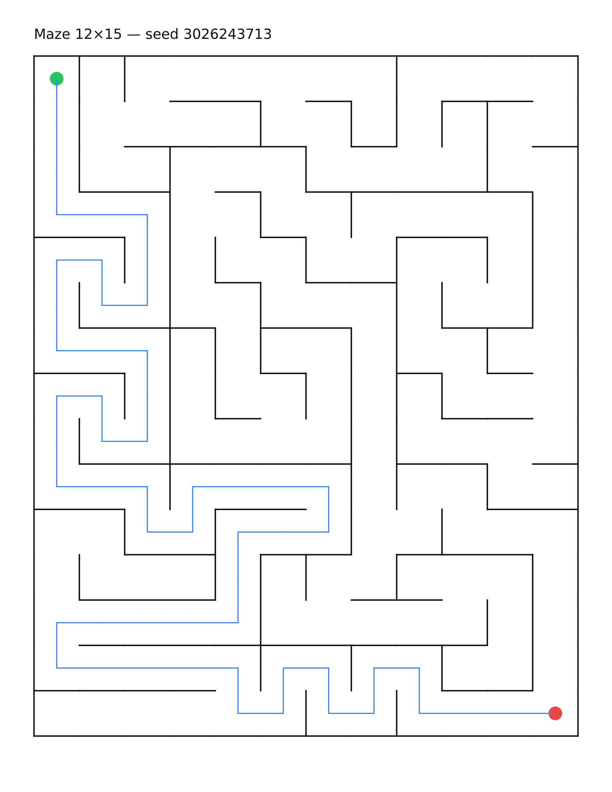 Maze 12×15 #23 — solution