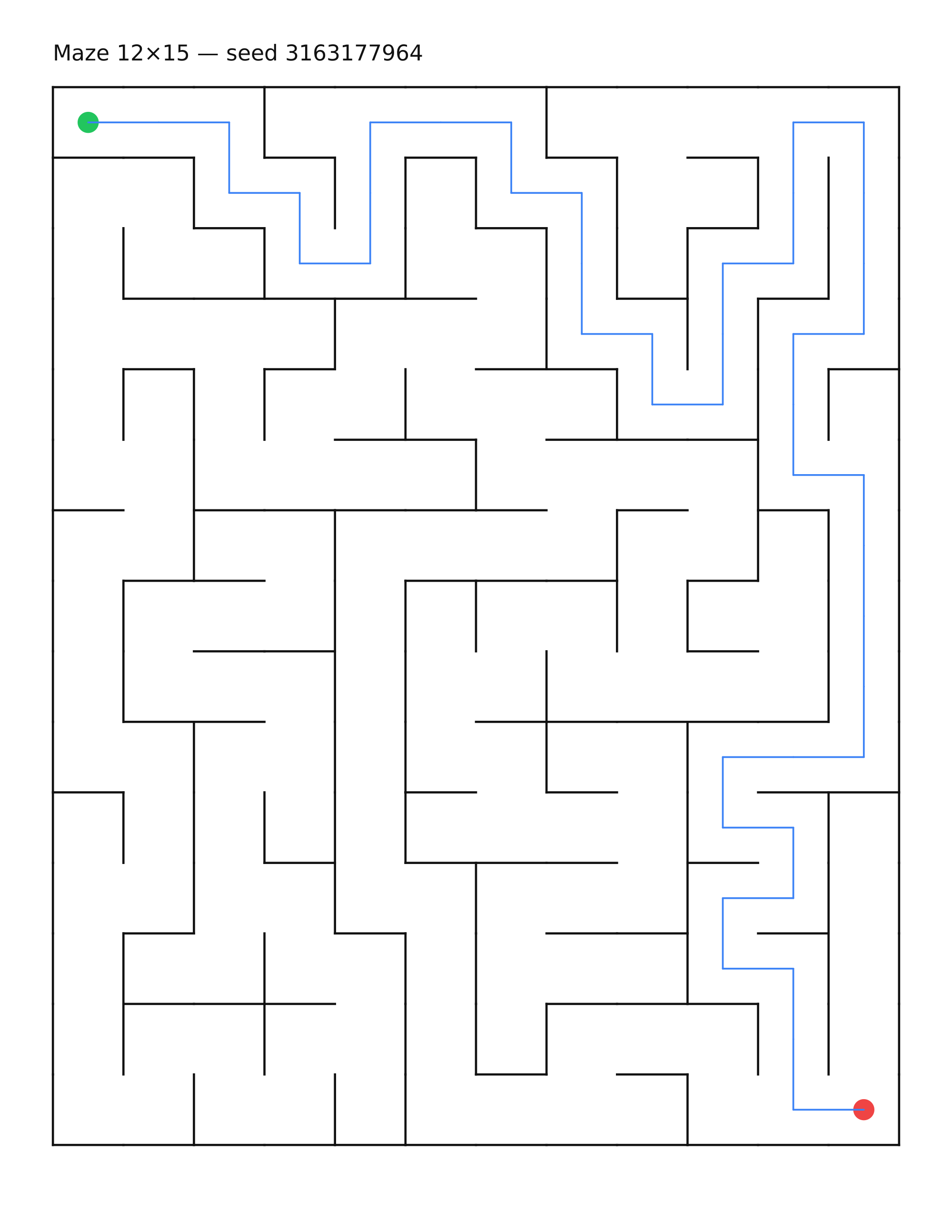 Maze 12×15 #20 — solution