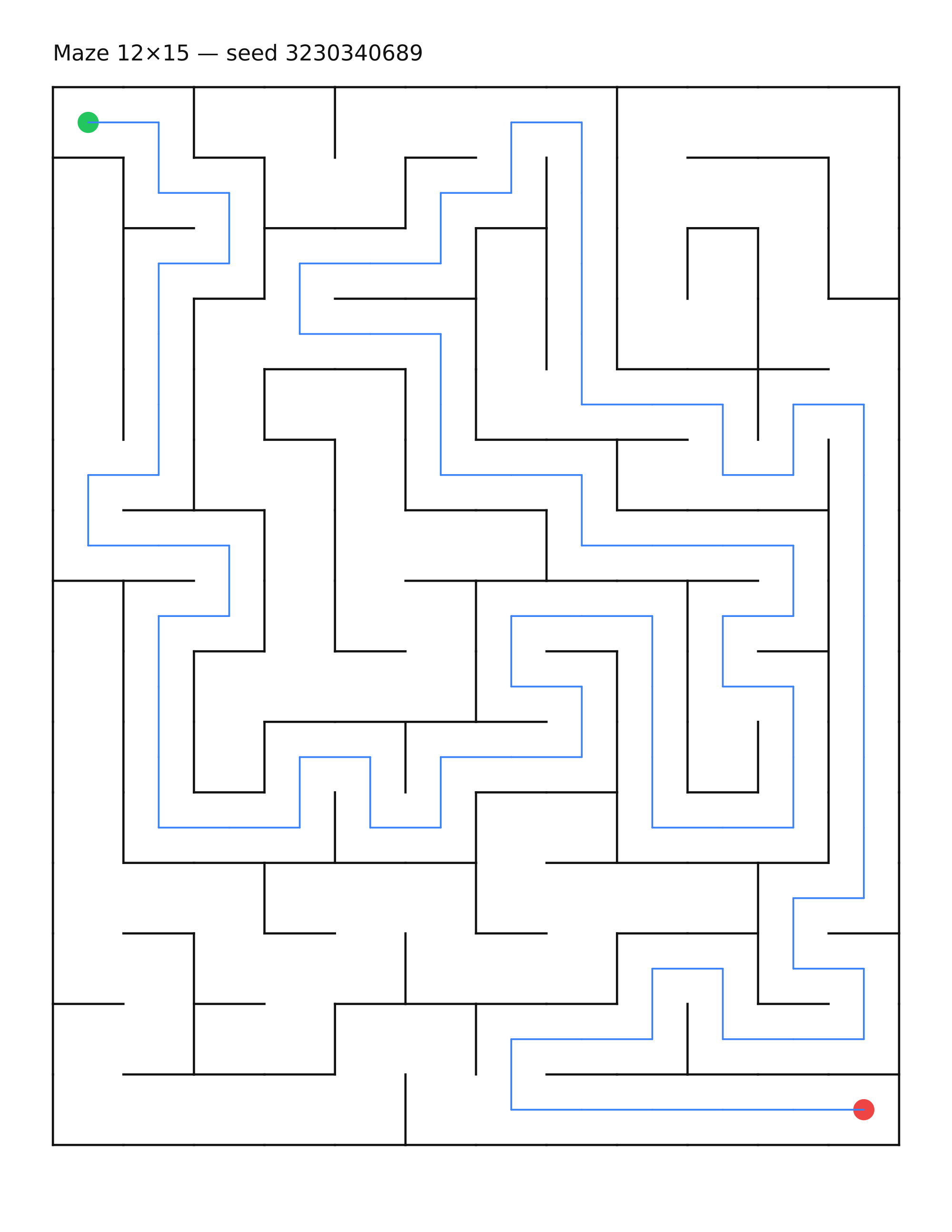 Maze 12×15 #19 — solution