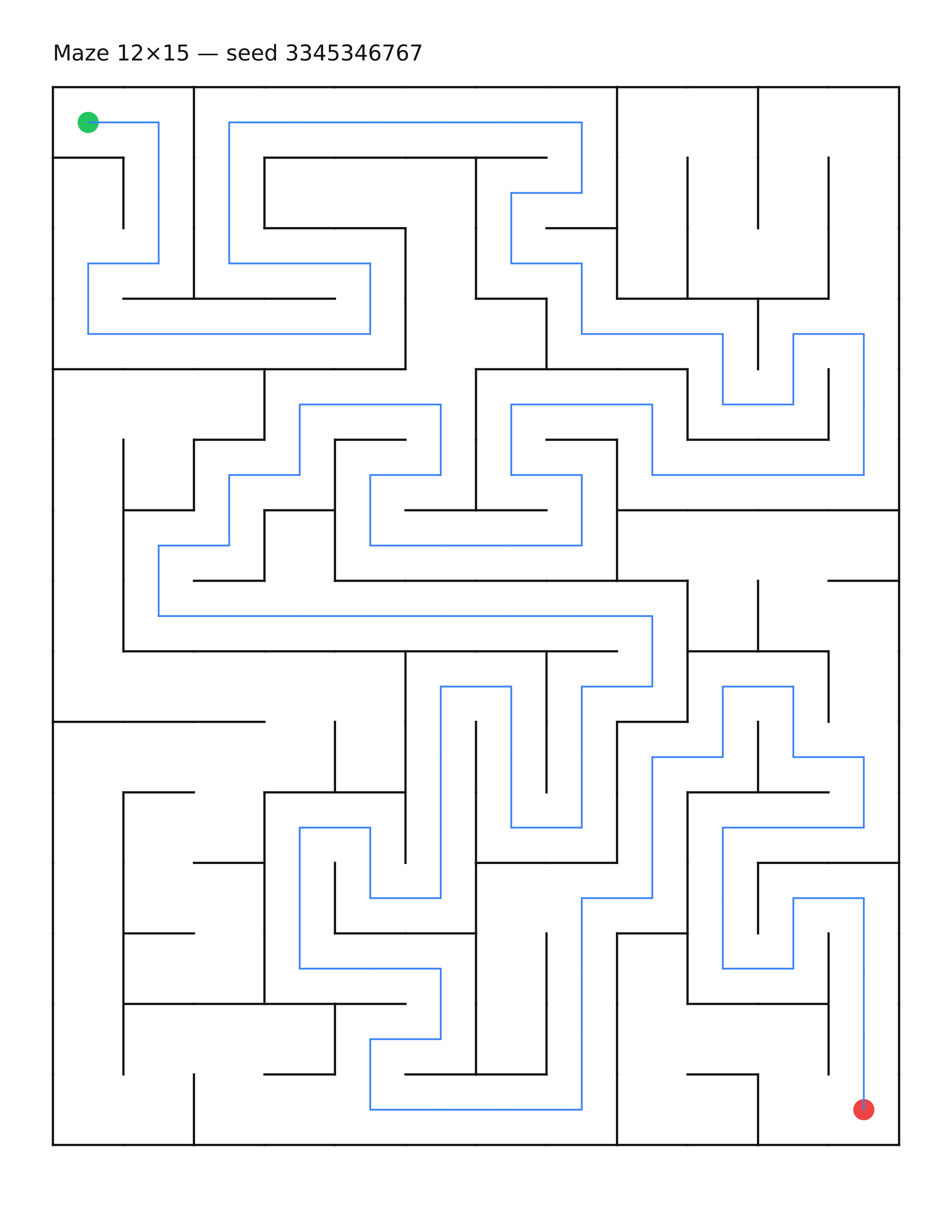 Maze 12×15 #7 — solution