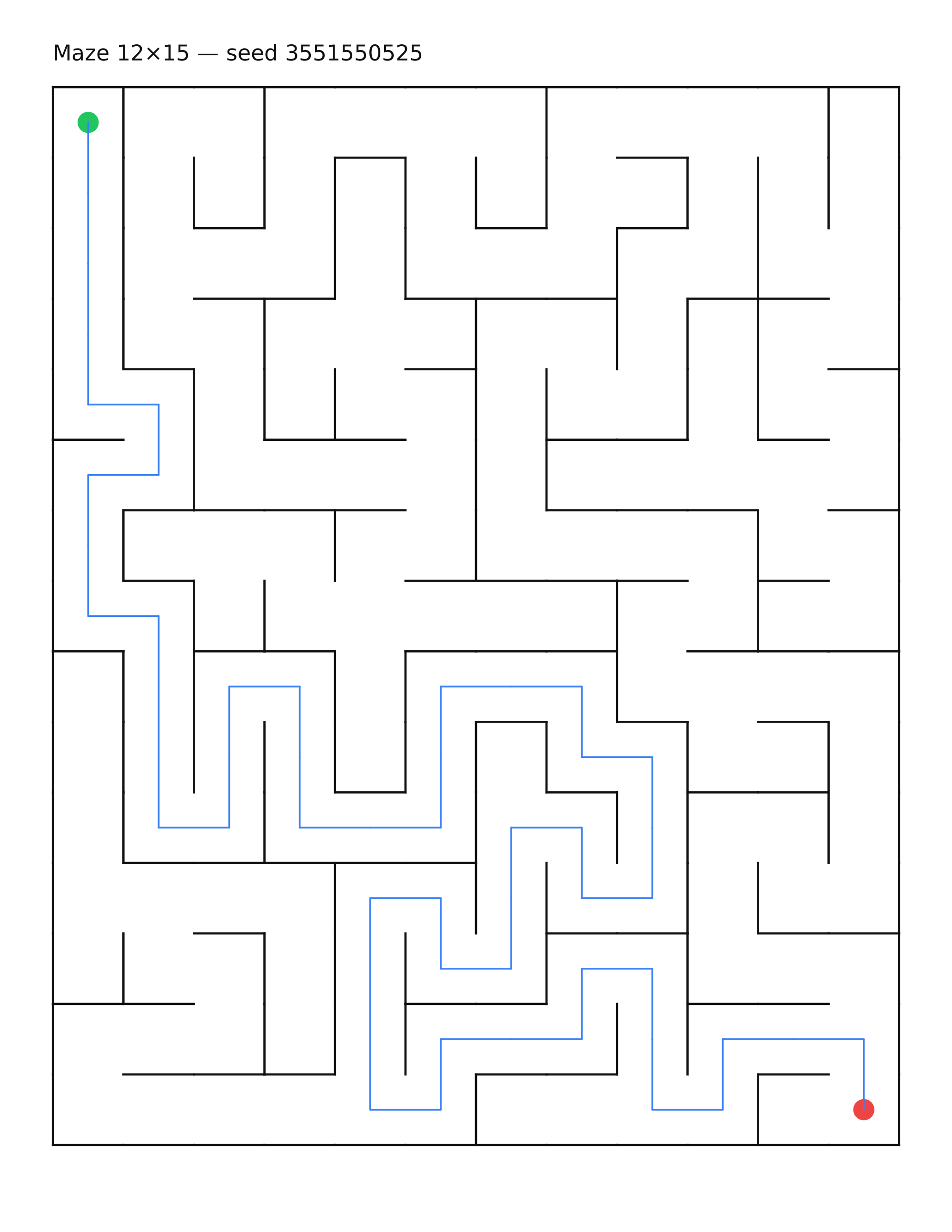 Maze 12×15 #20 — solution