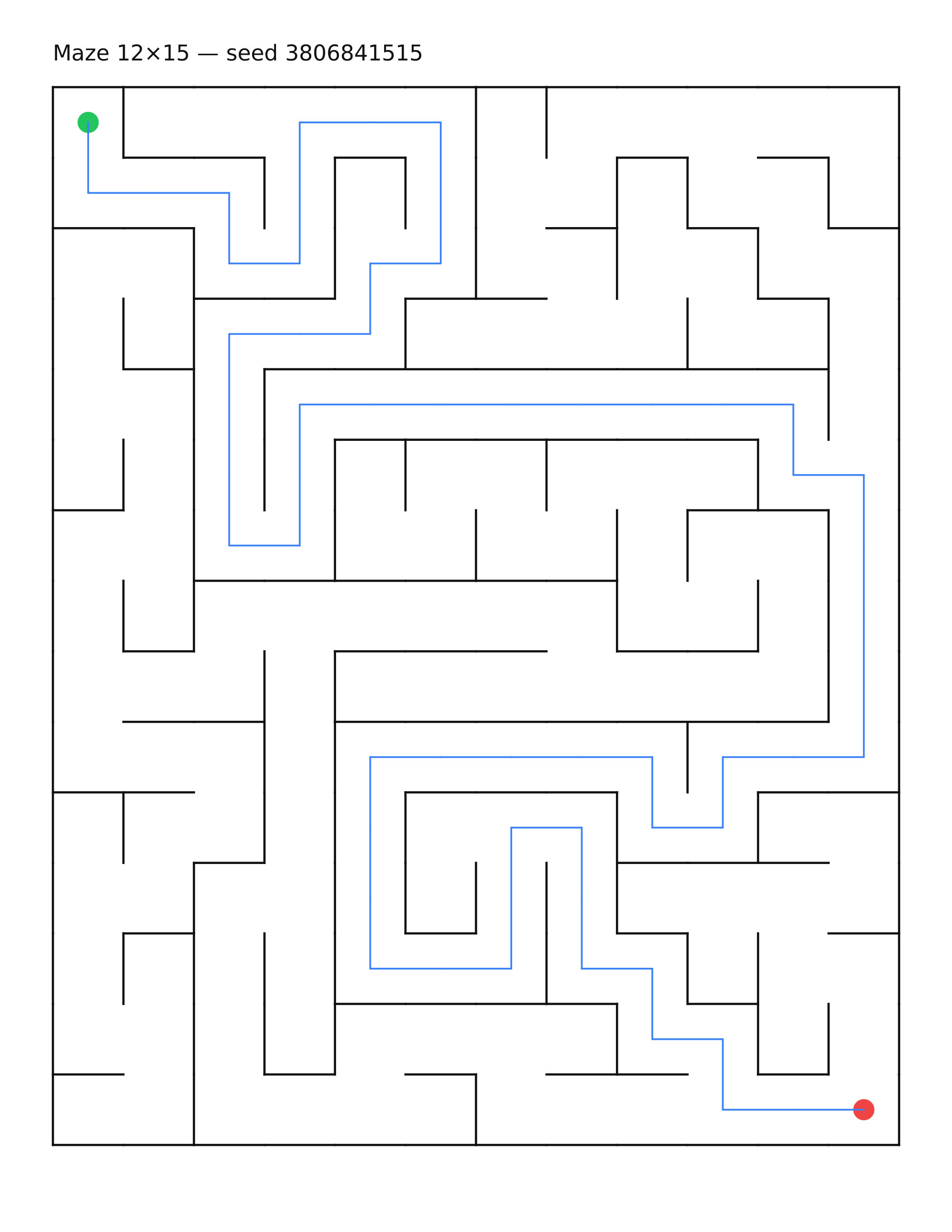 Maze 12×15 #8 — solution