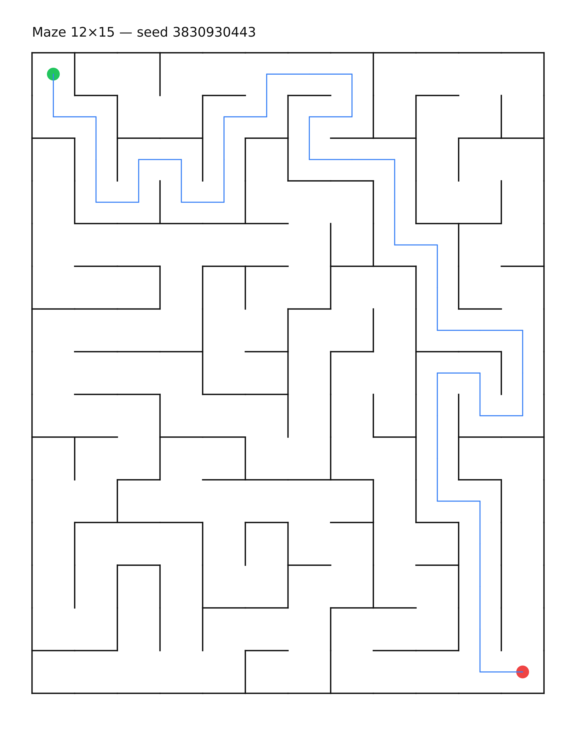Maze 12×15 #24 — solution