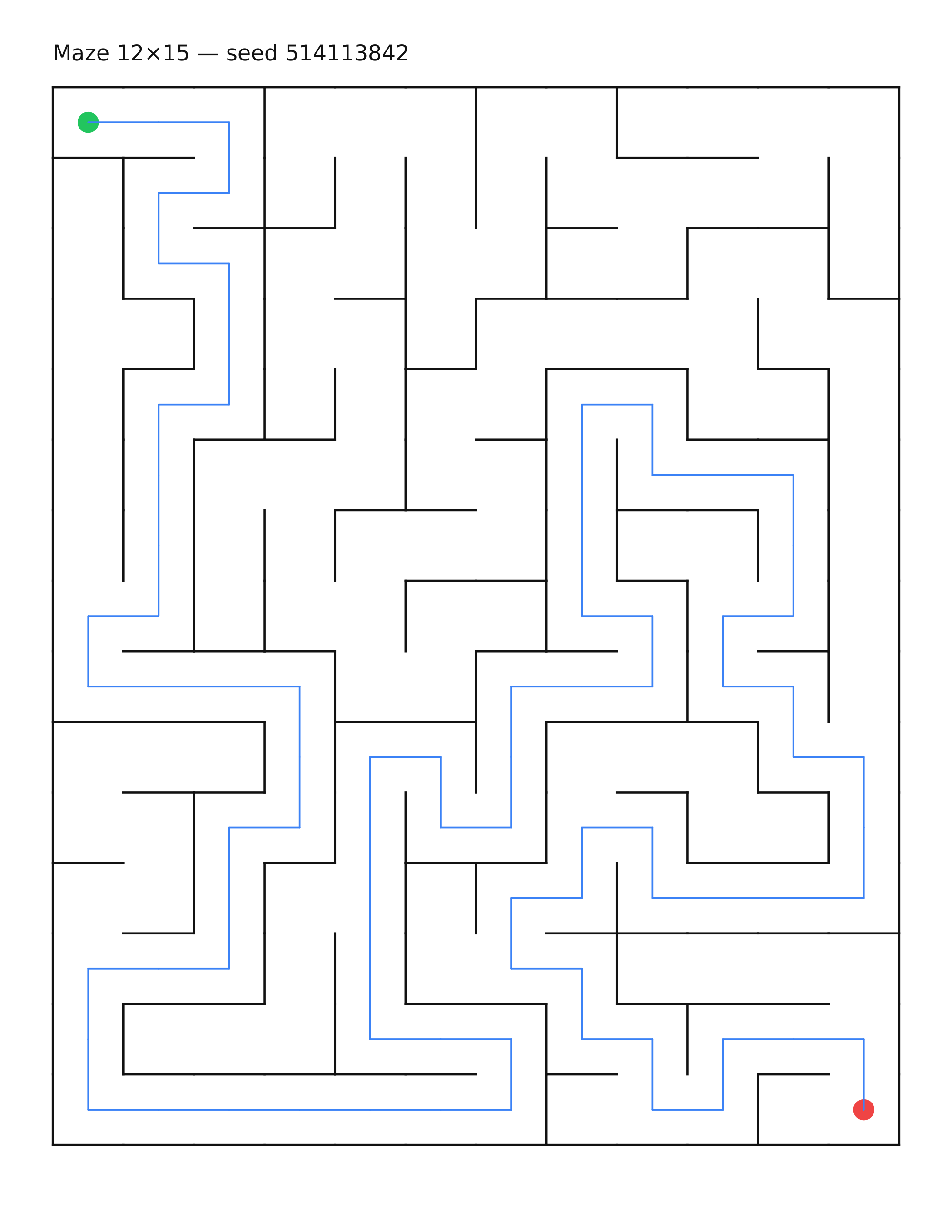 Maze 12×15 #26 — solution