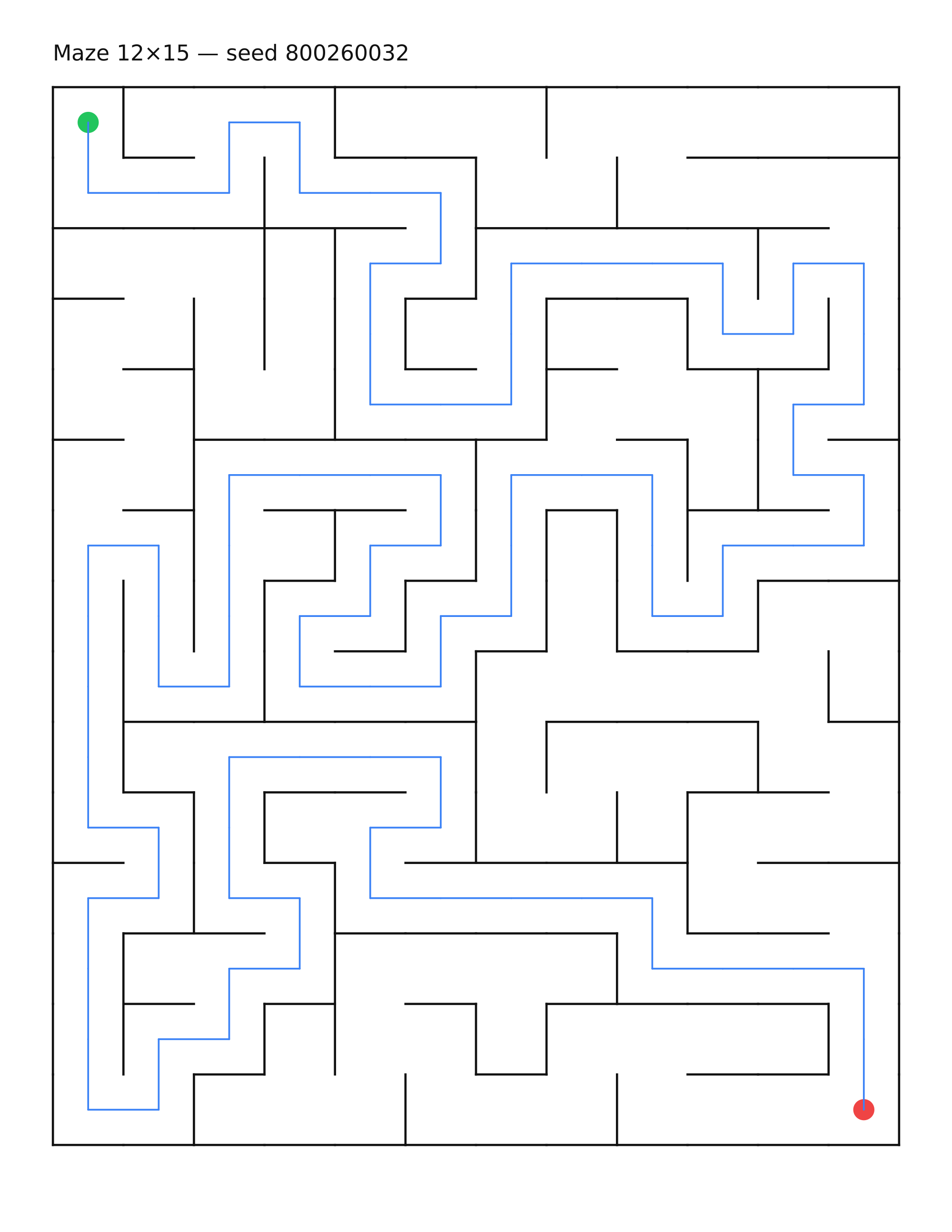 Maze 12×15 #16 — solution