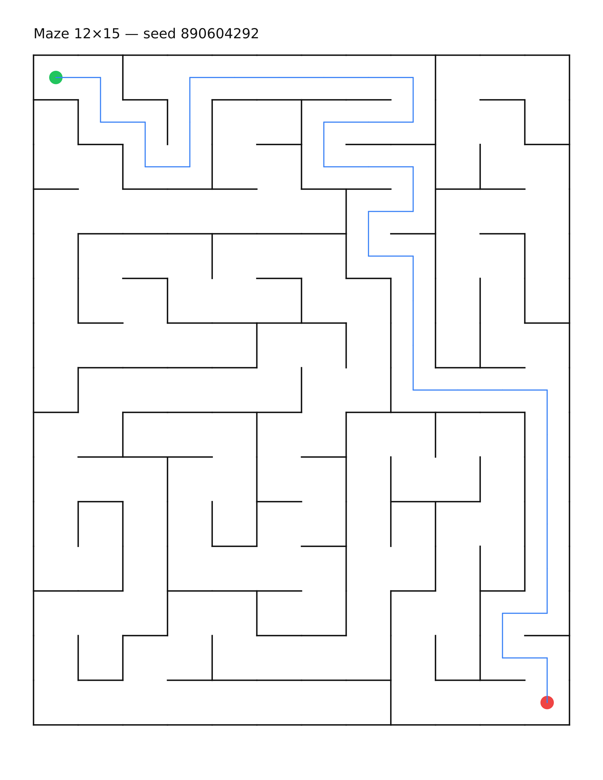 Maze 12×15 #11 — solution
