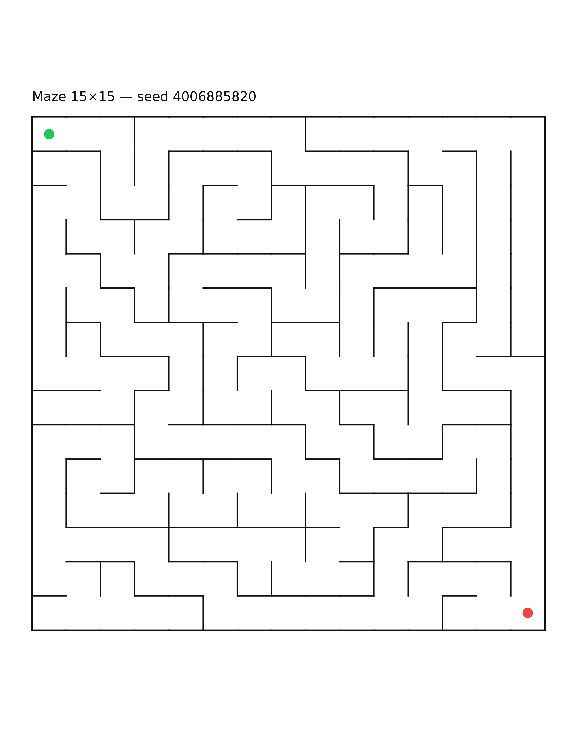 Maze 15×15 #26