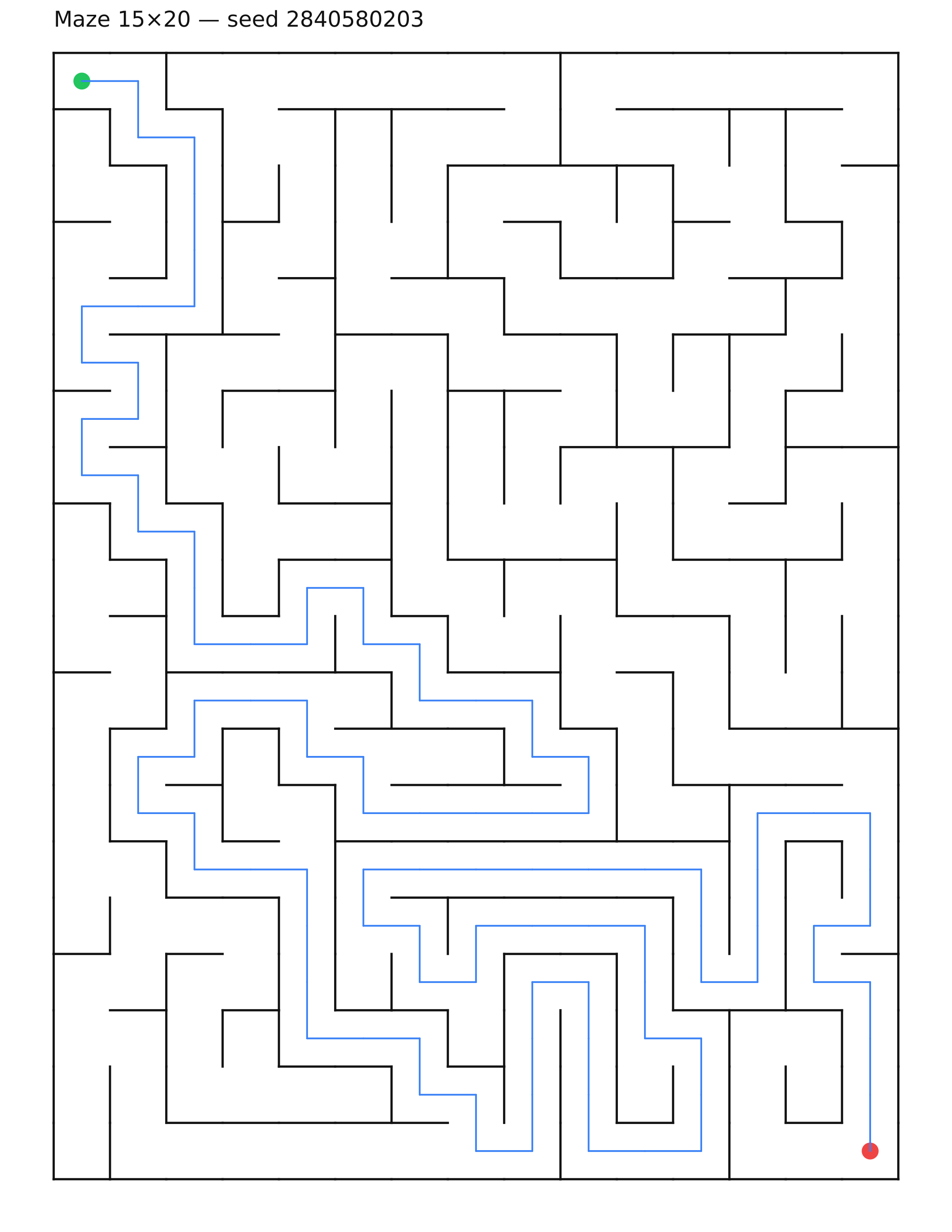 Maze 15×20 #35 — solution