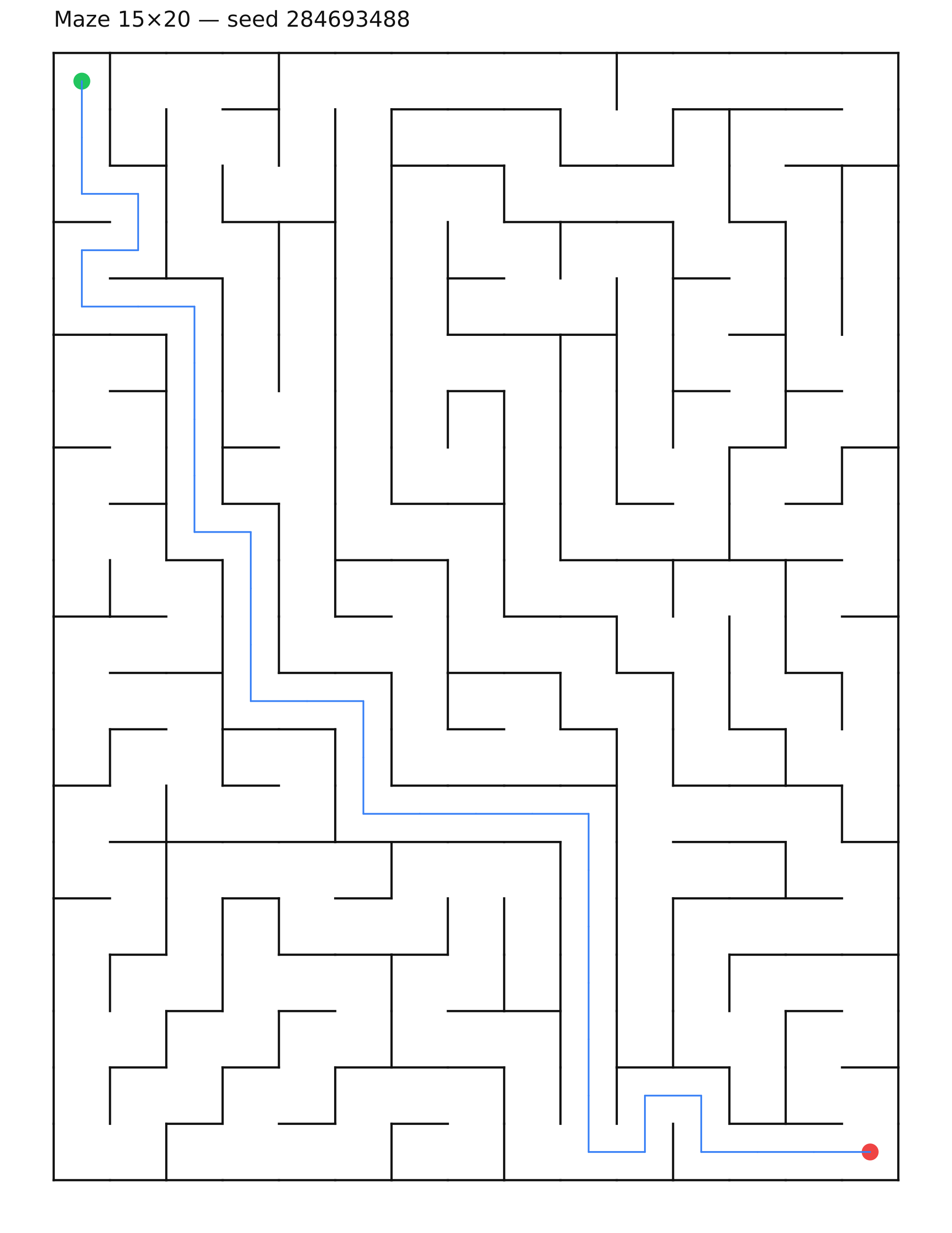 Maze 15×20 #35 — solution