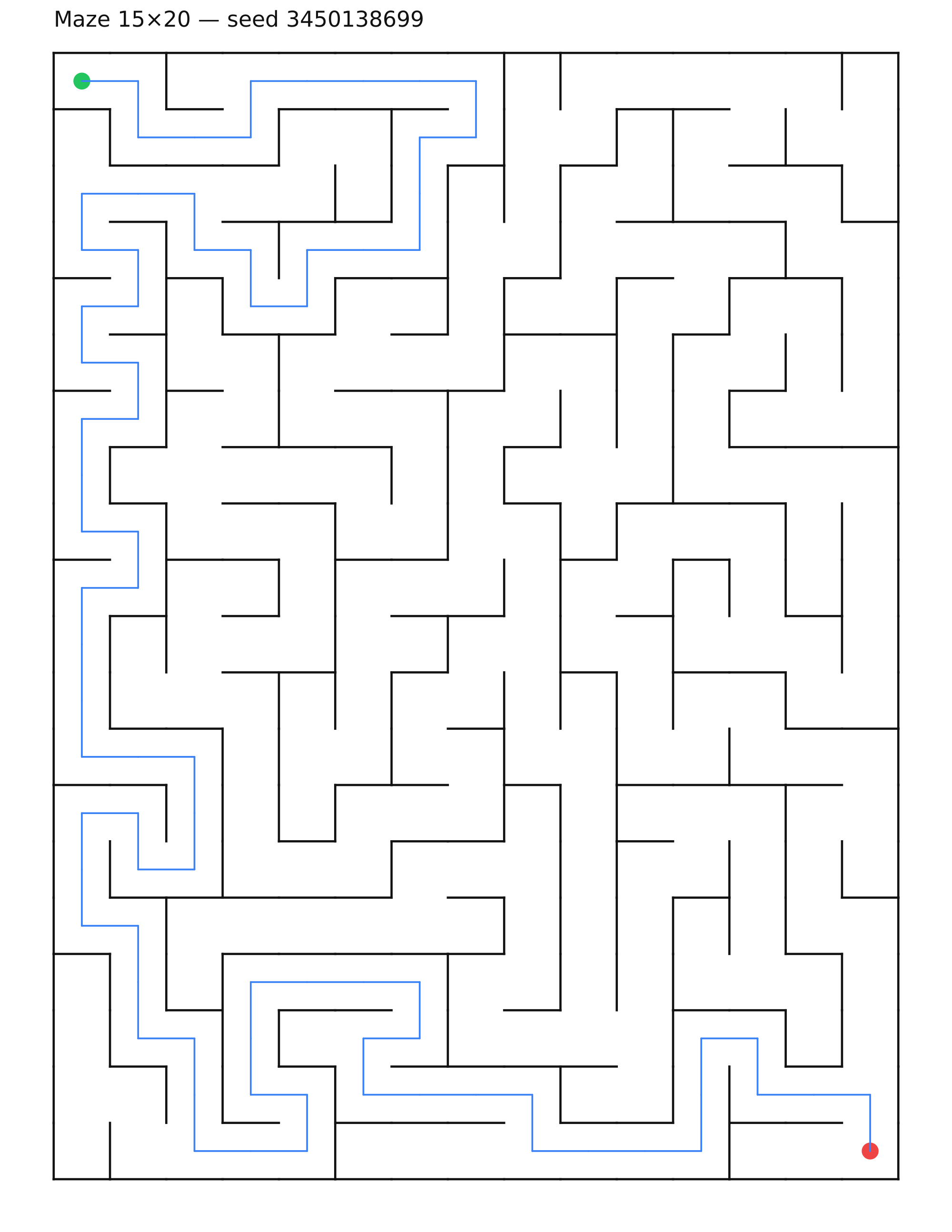 Maze 15×20 #36 — solution