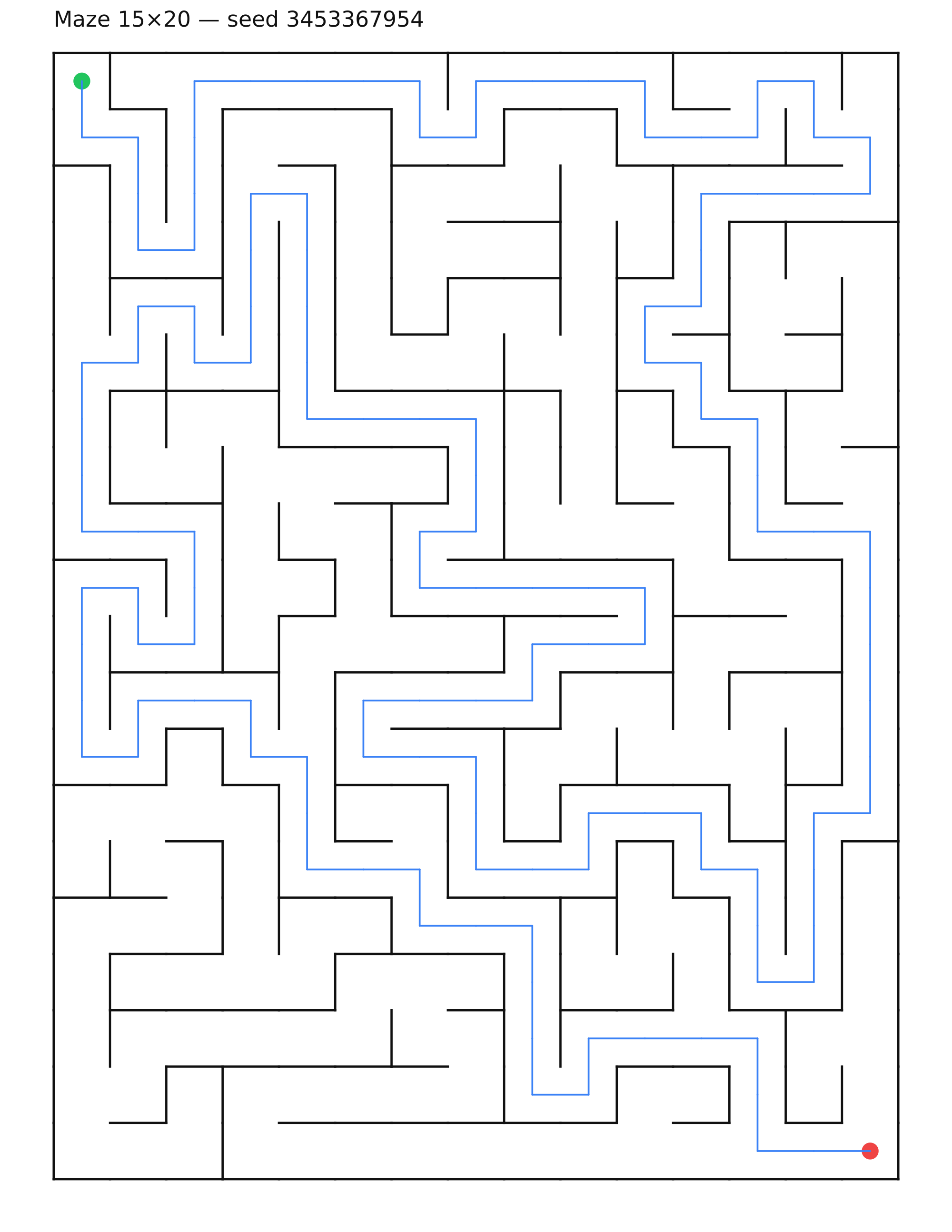 Maze 15×20 #18 — solution