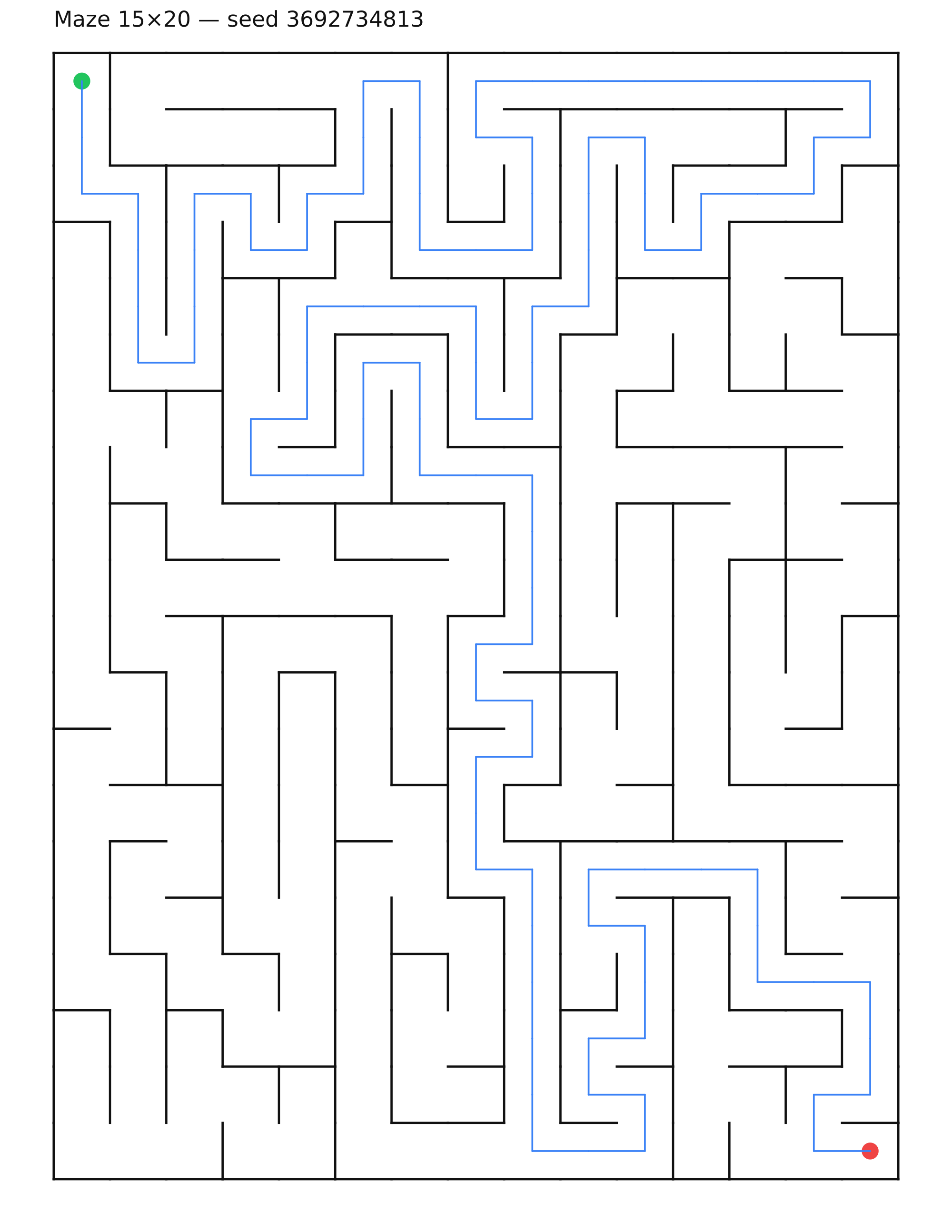 Maze 15×20 #6 — solution