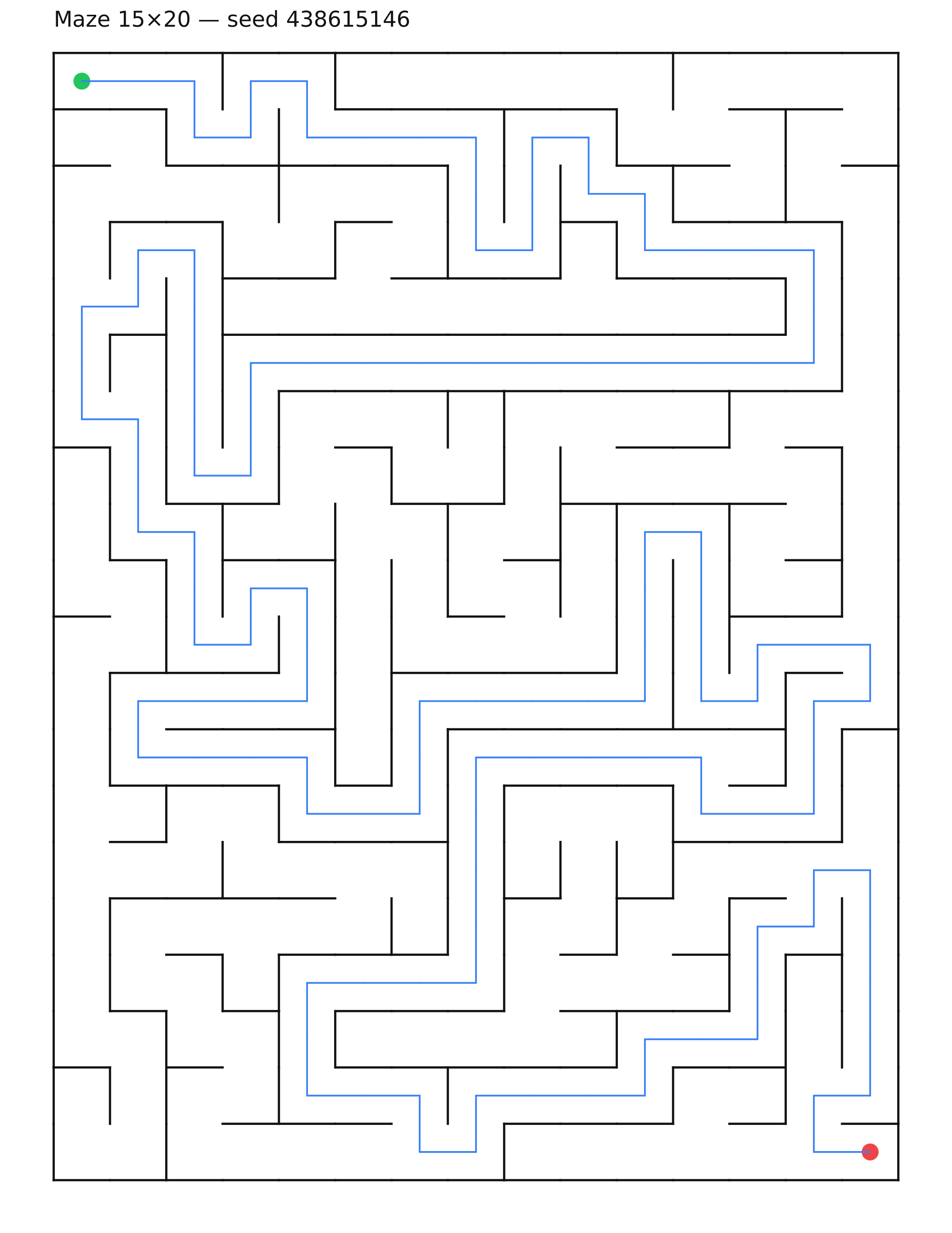 Maze 15×20 #34 — solution
