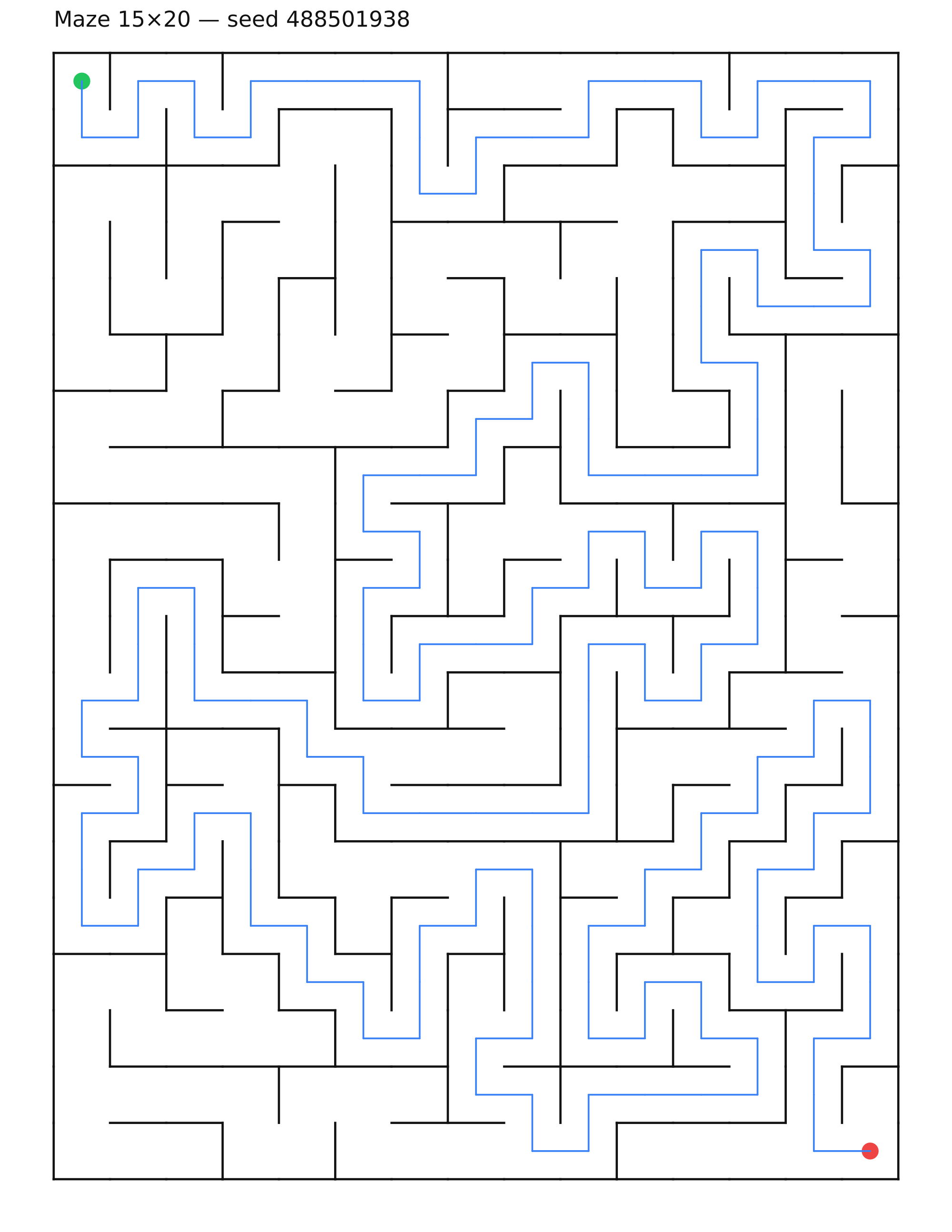 Maze 15×20 #35 — solution