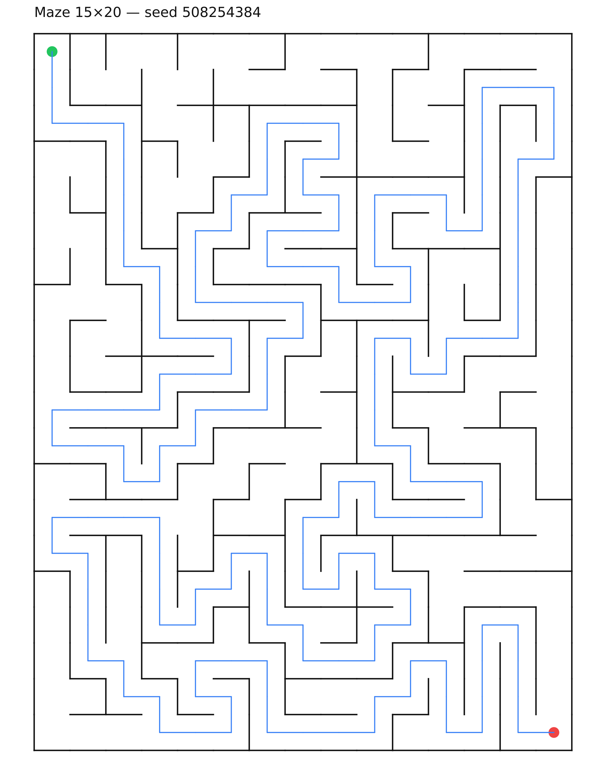 Maze 15×20 #35 — solution