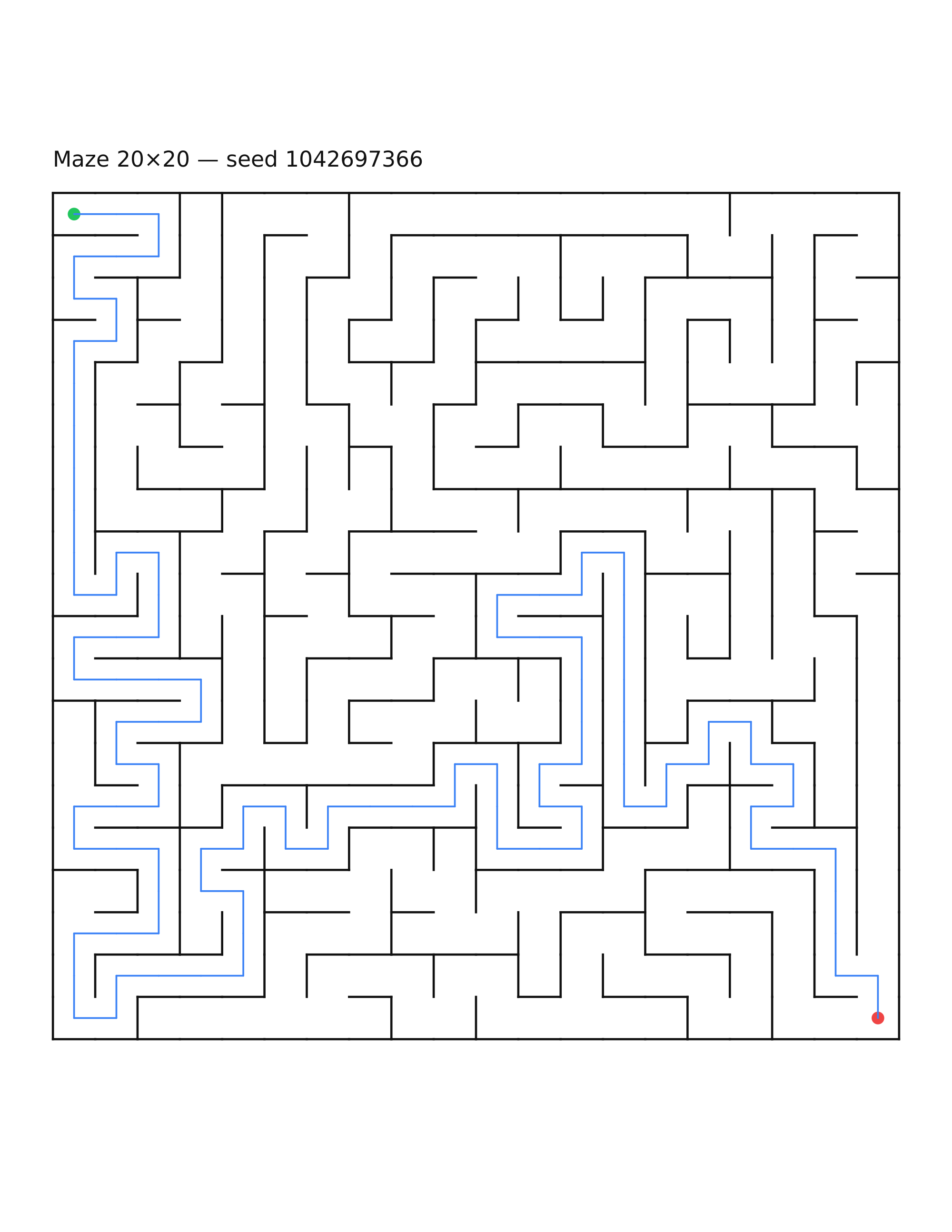 Maze 20×20 #24 — solution