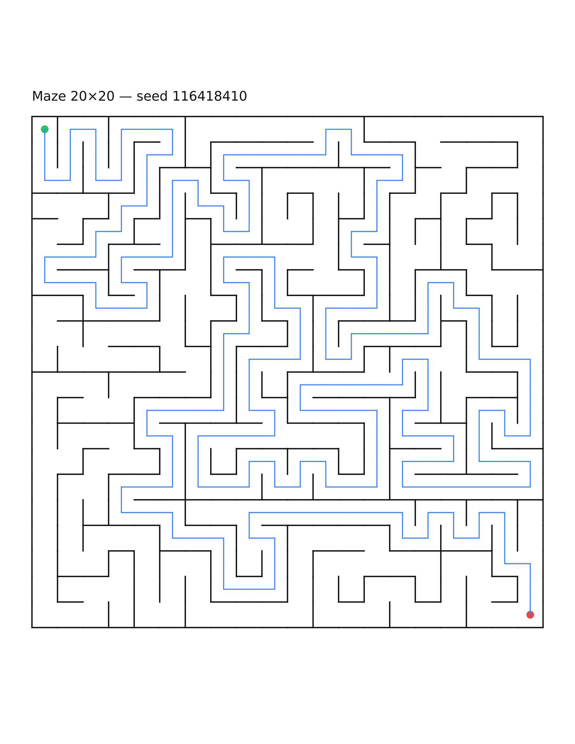 Maze 20×20 #24 — solution