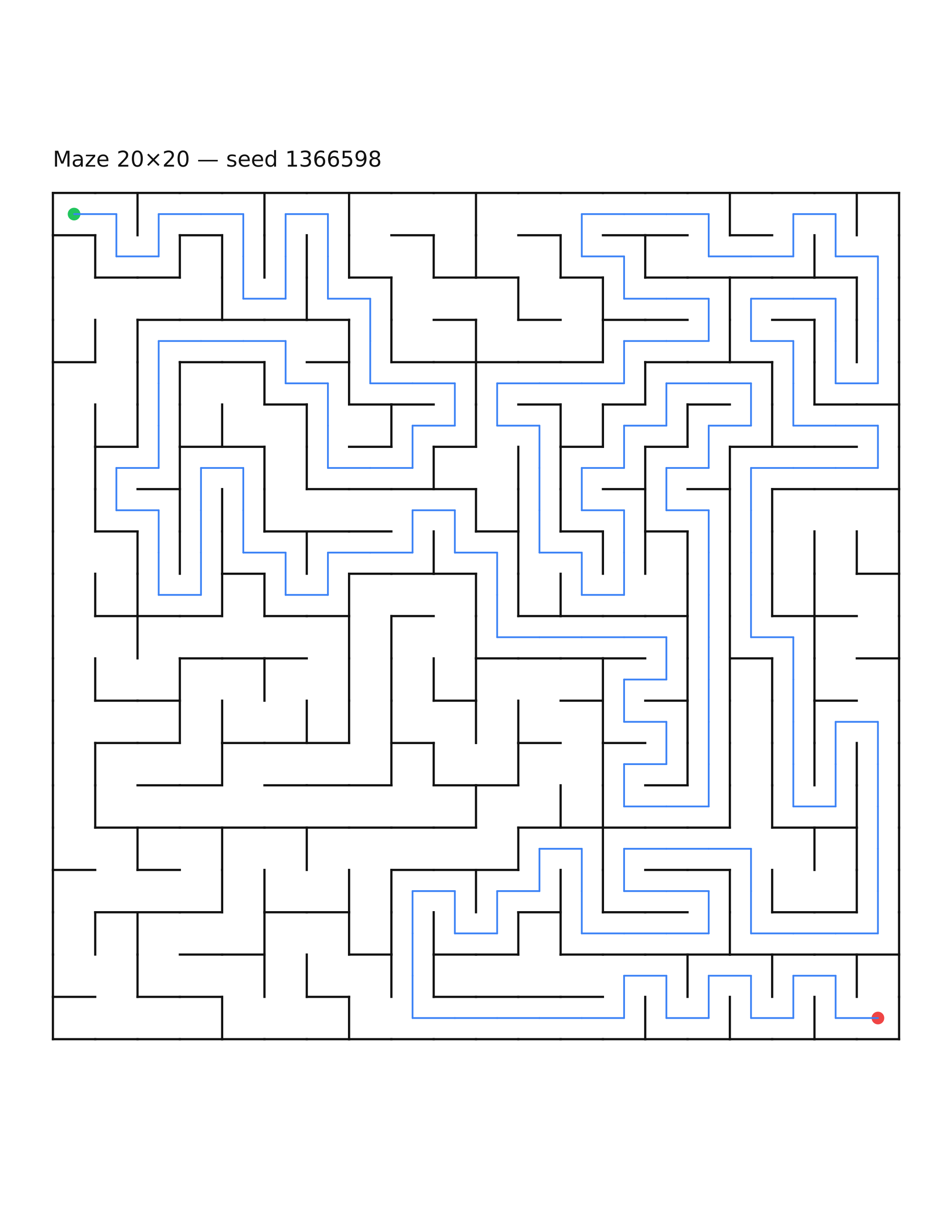 Maze 20×20 #24 — solution
