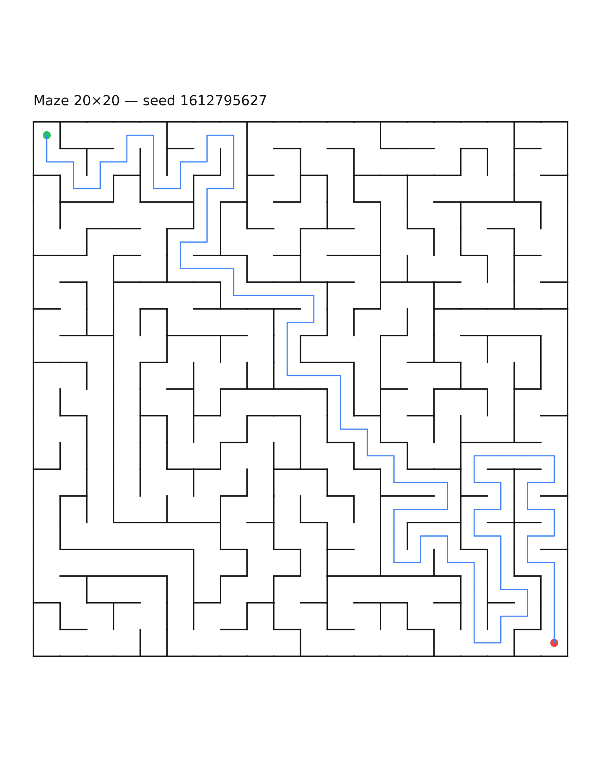 Maze 20×20 #19 — solution