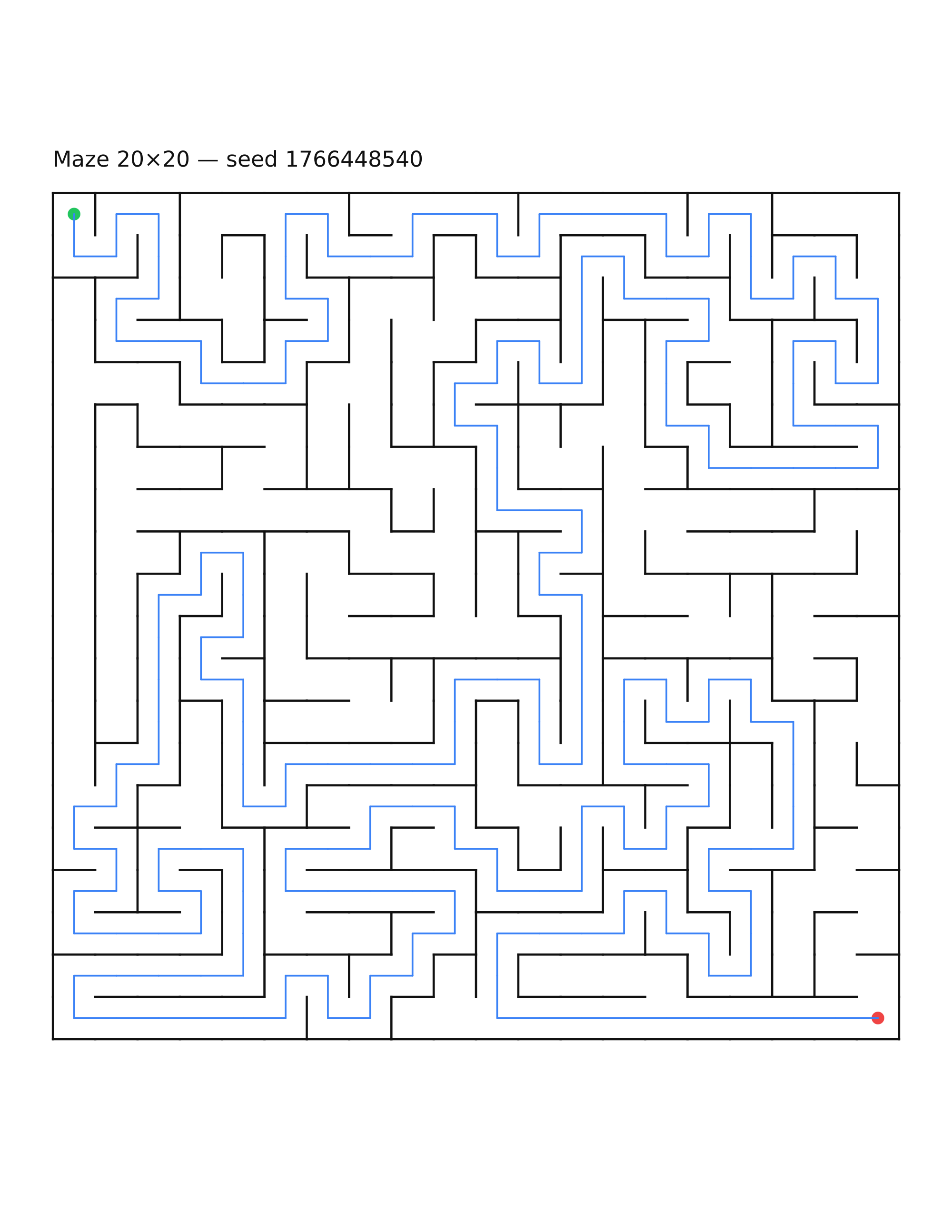 Maze 20×20 #15 — solution