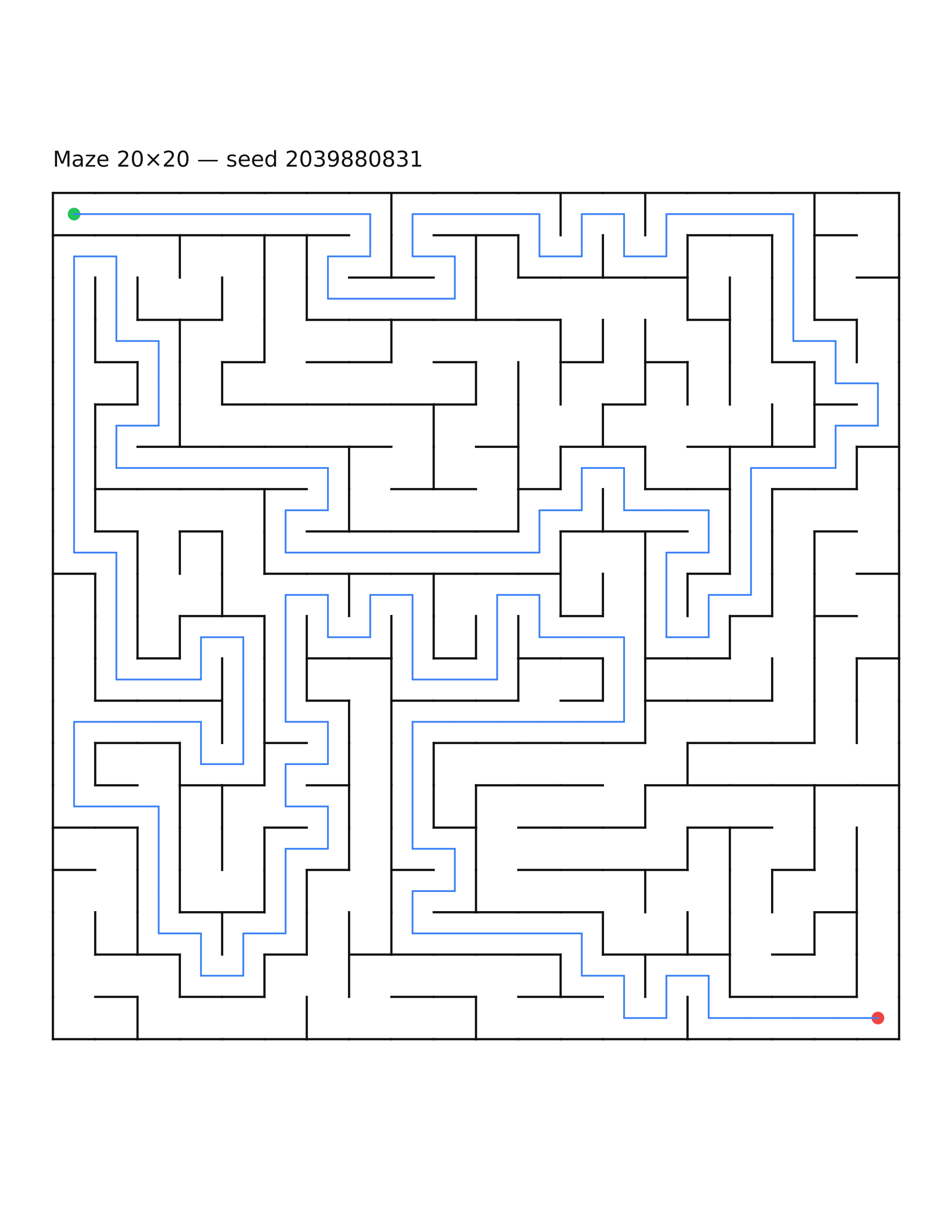 Maze 20×20 #4 — solution