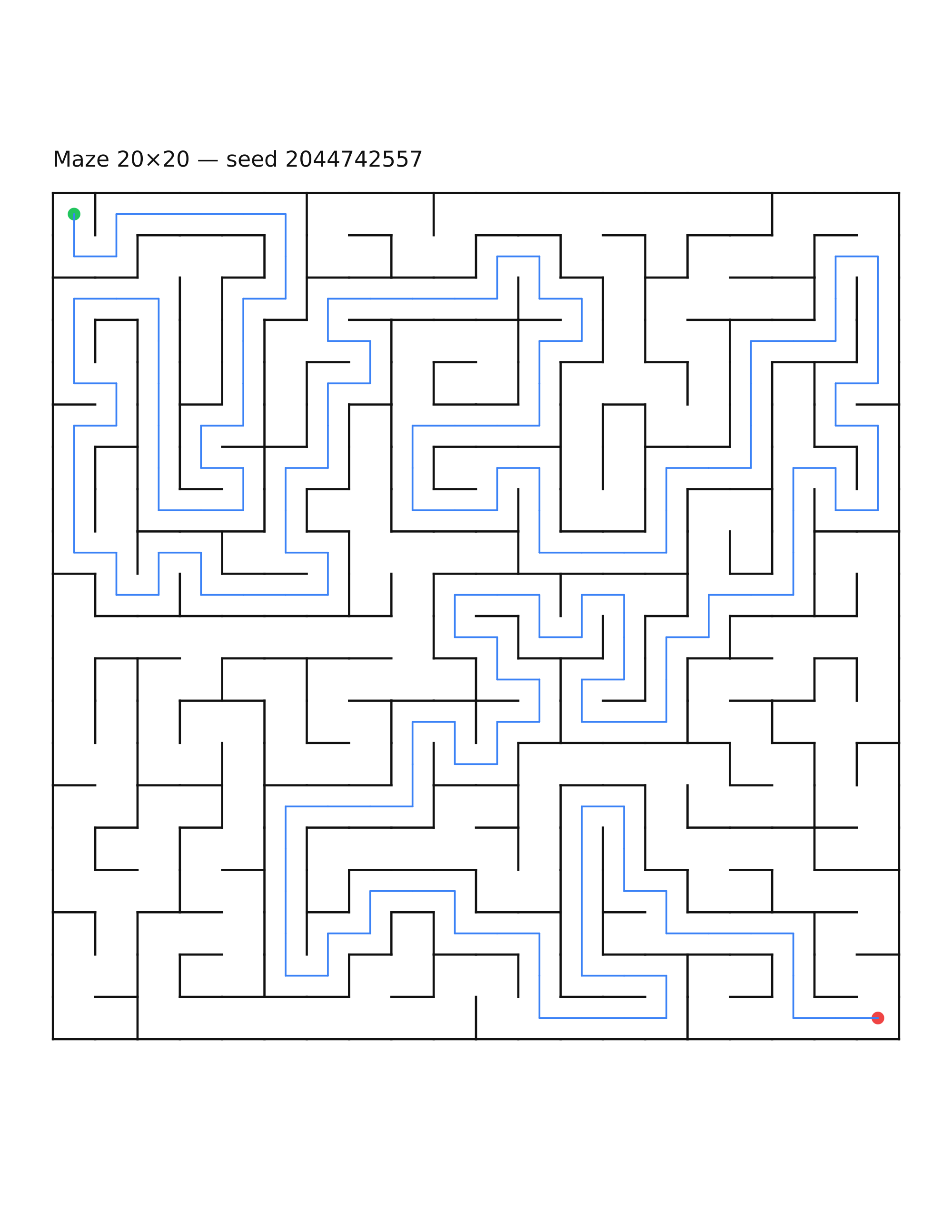 Maze 20×20 #17 — solution