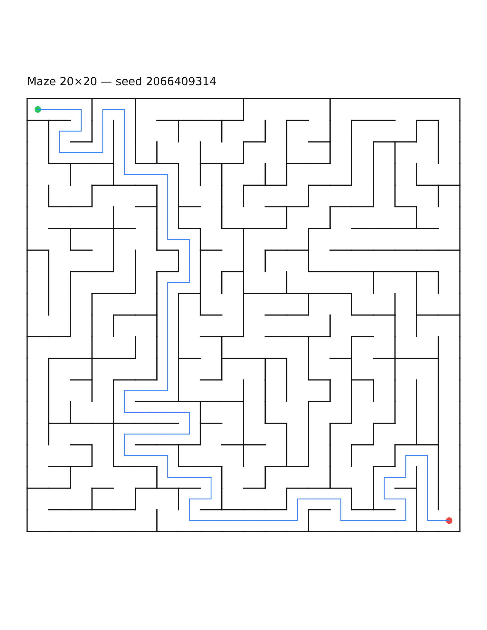 Maze 20×20 #19 — solution