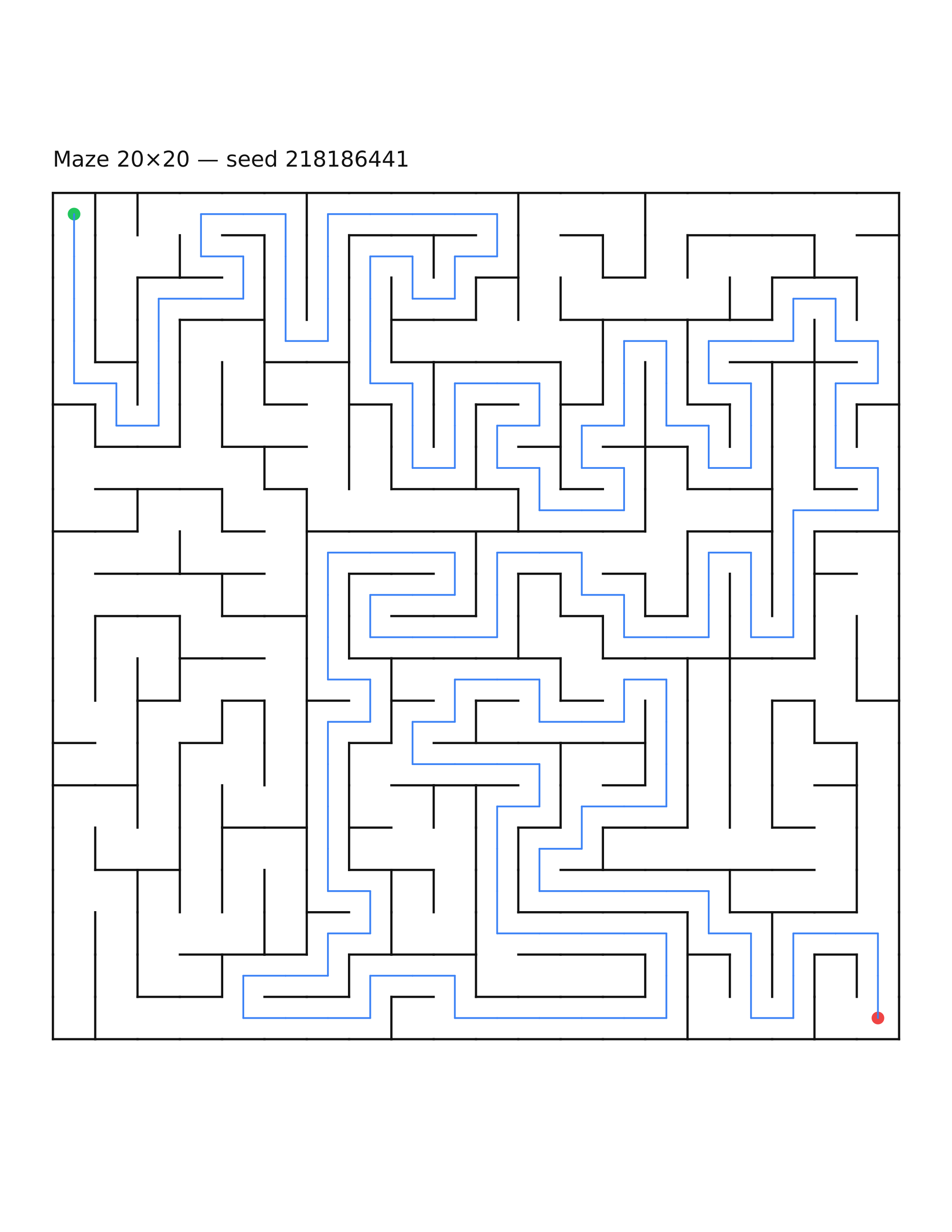 Maze 20×20 #15 — solution