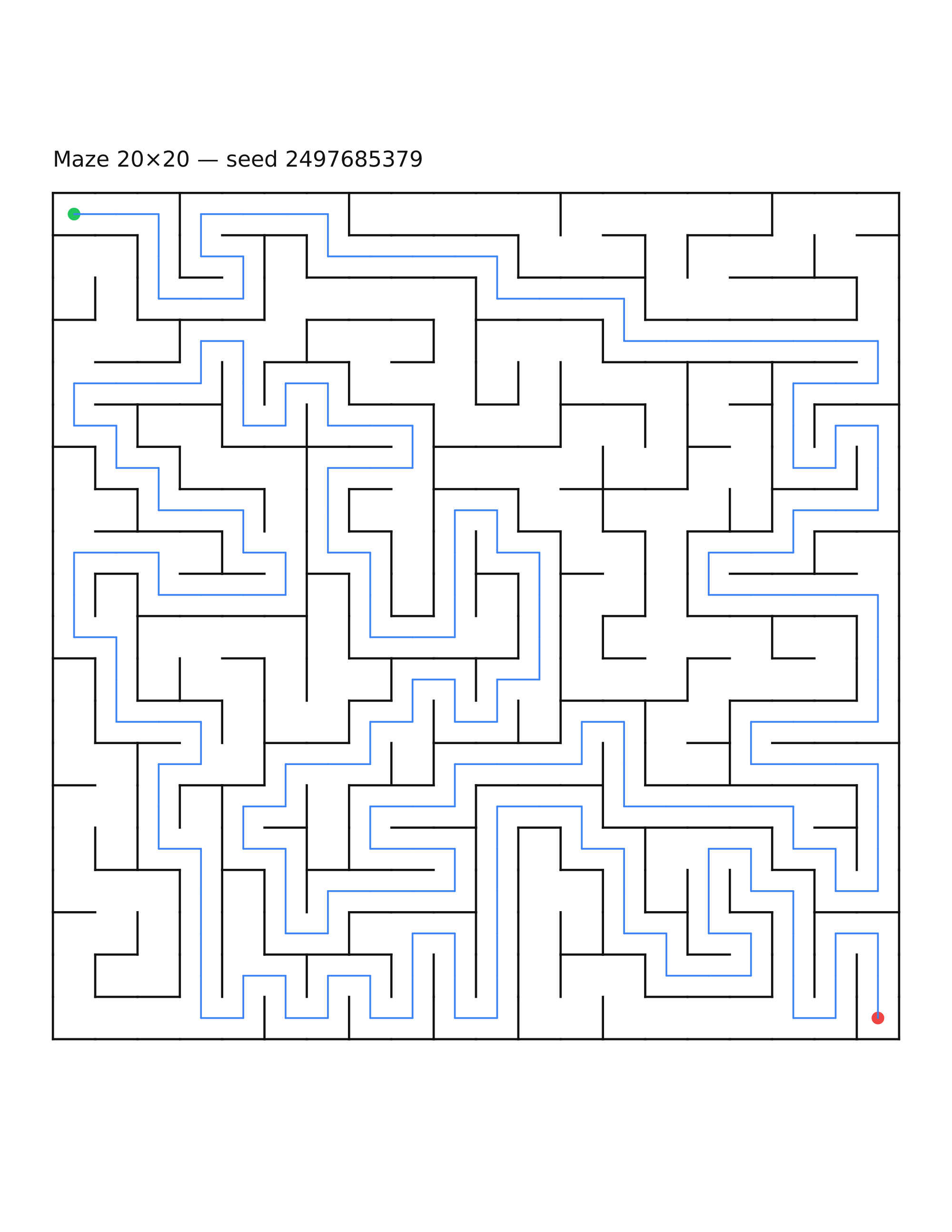 Maze 20×20 #19 — solution