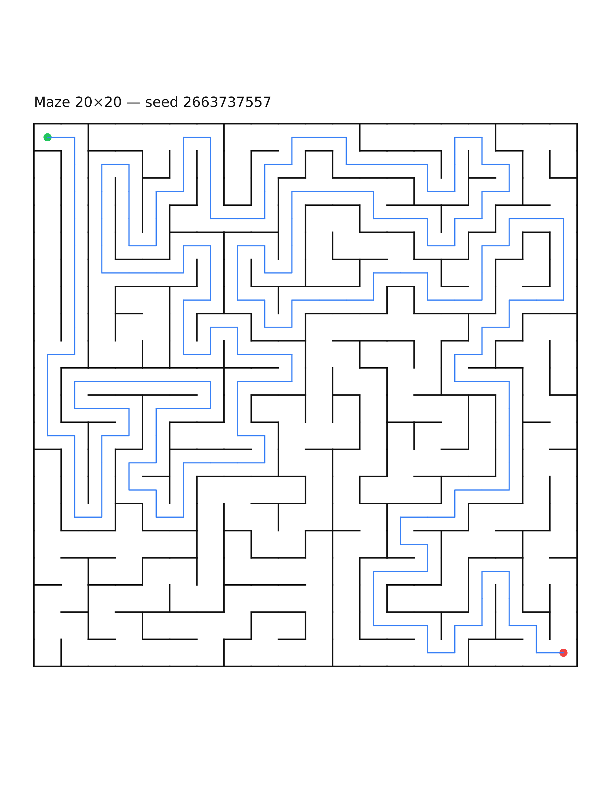 Maze 20×20 #23 — solution