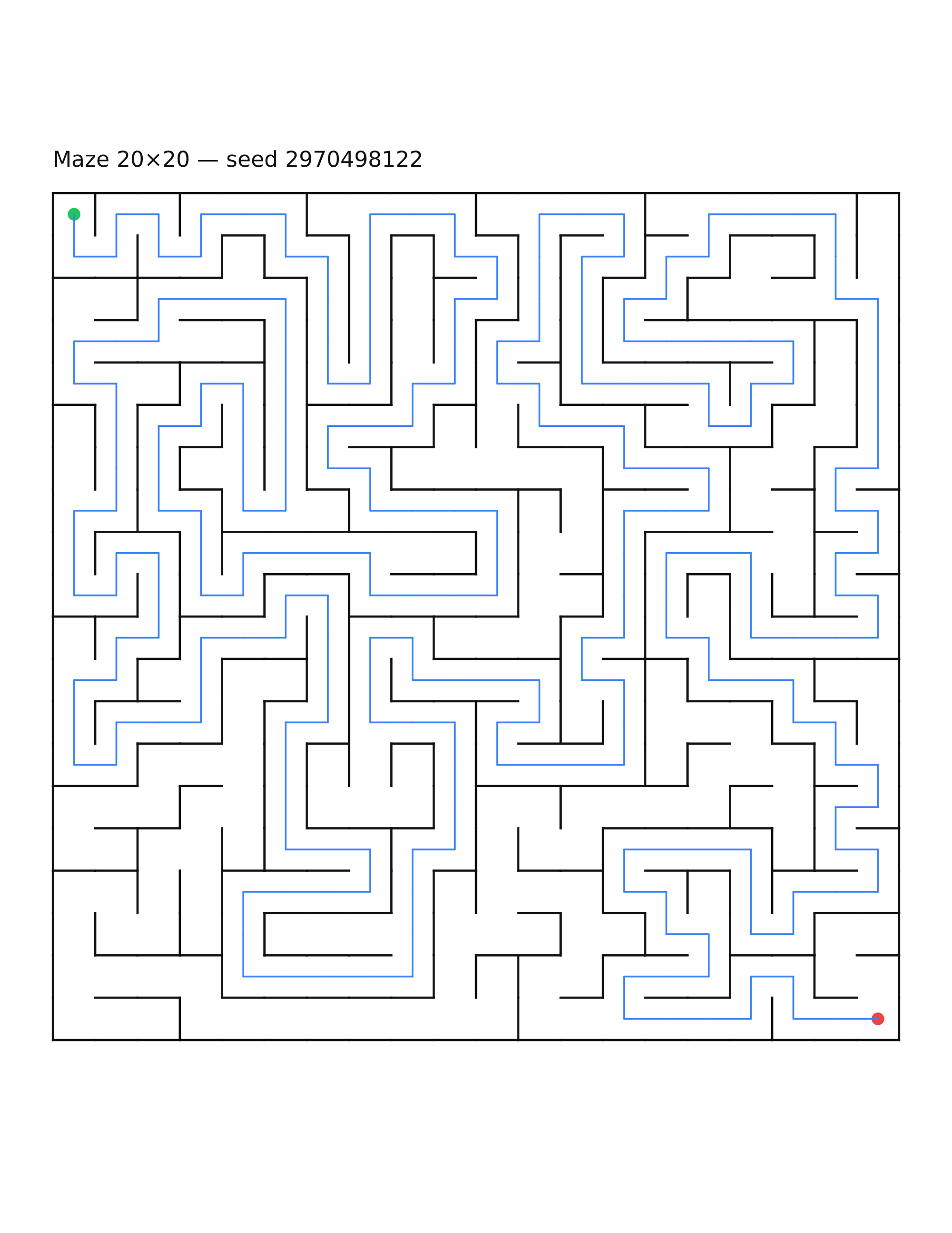 Maze 20×20 #4 — solution