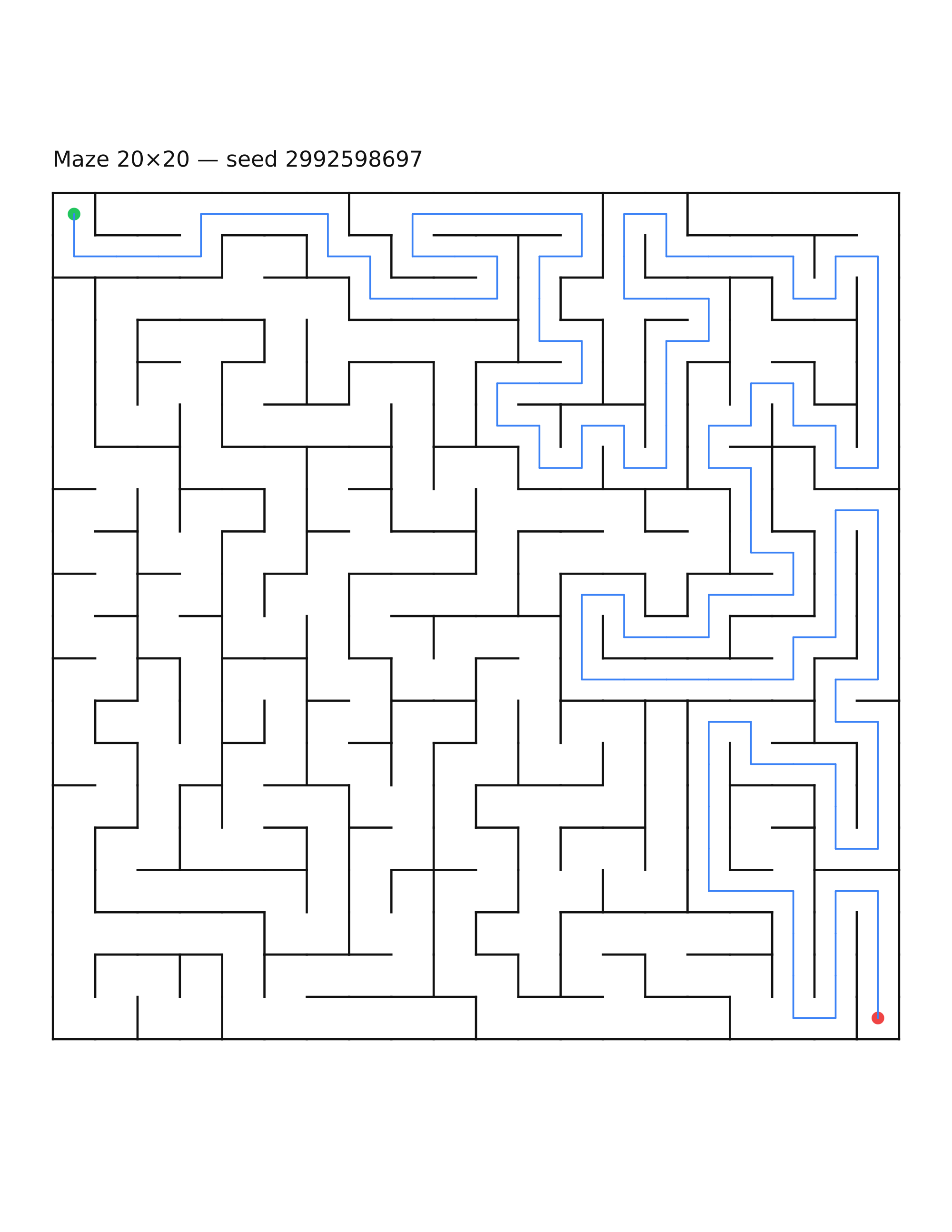 Maze 20×20 #17 — solution
