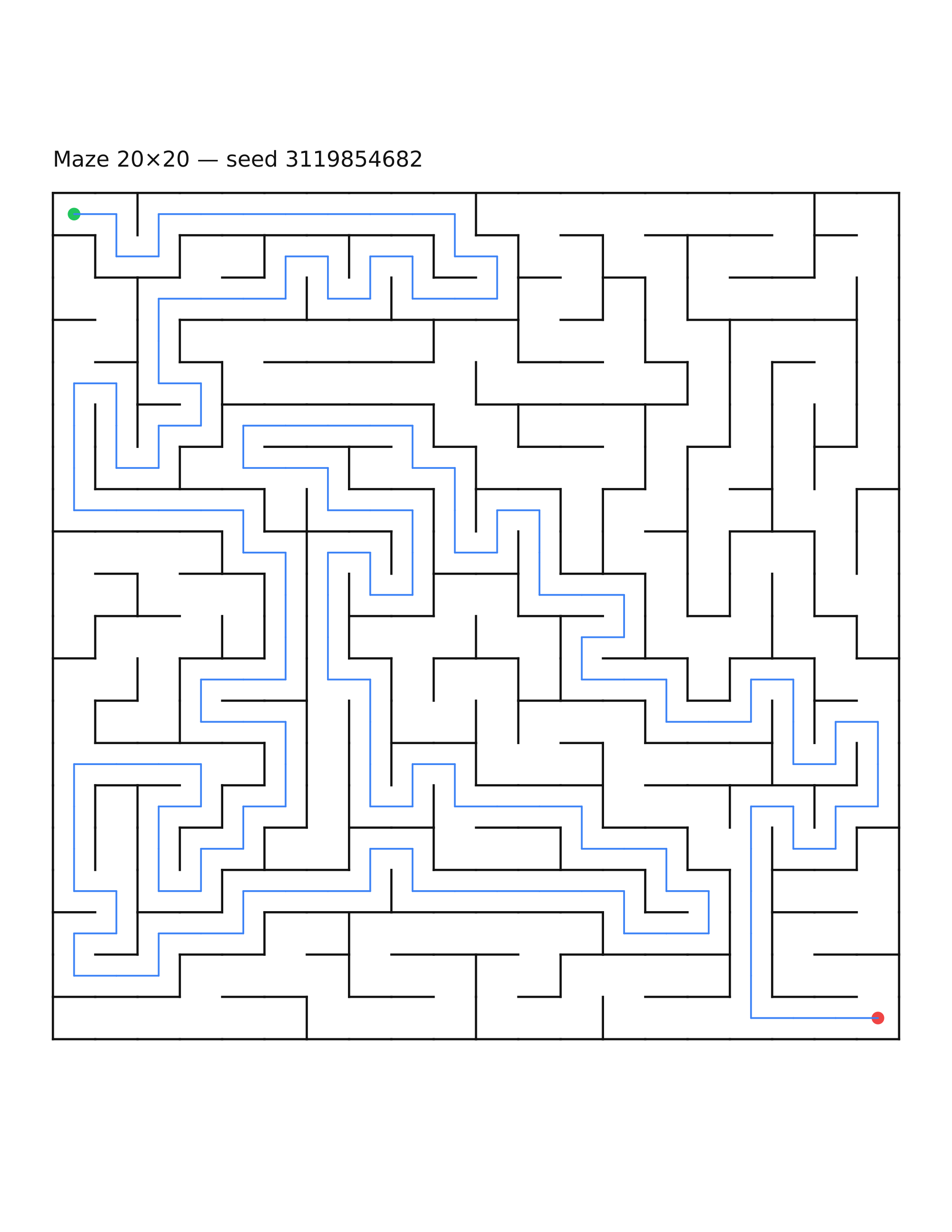 Maze 20×20 #17 — solution
