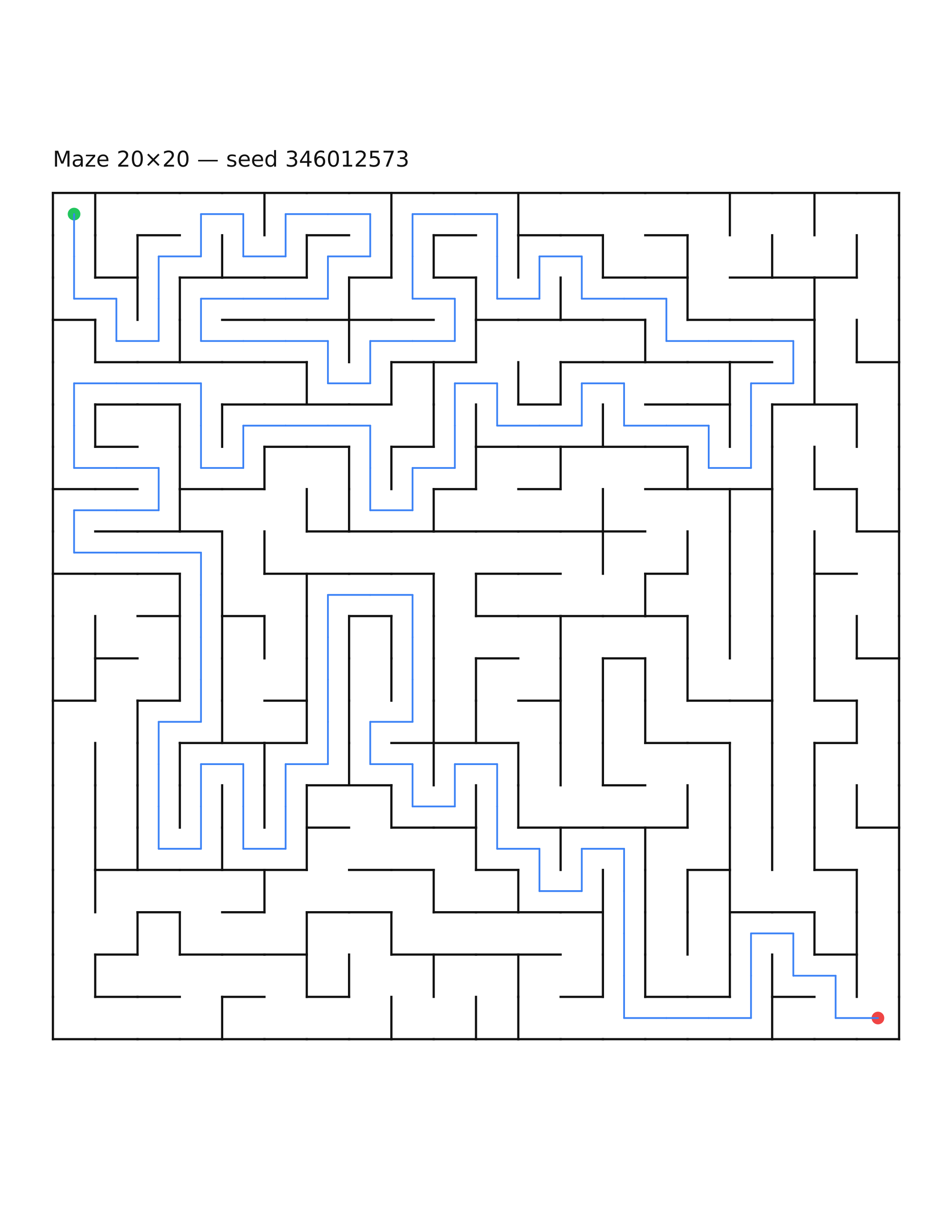 Maze 20×20 #17 — solution