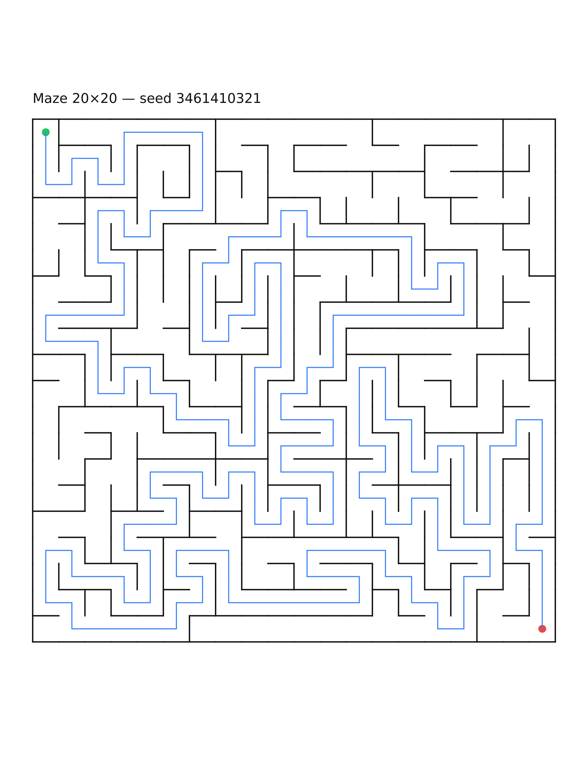 Maze 20×20 #18 — solution
