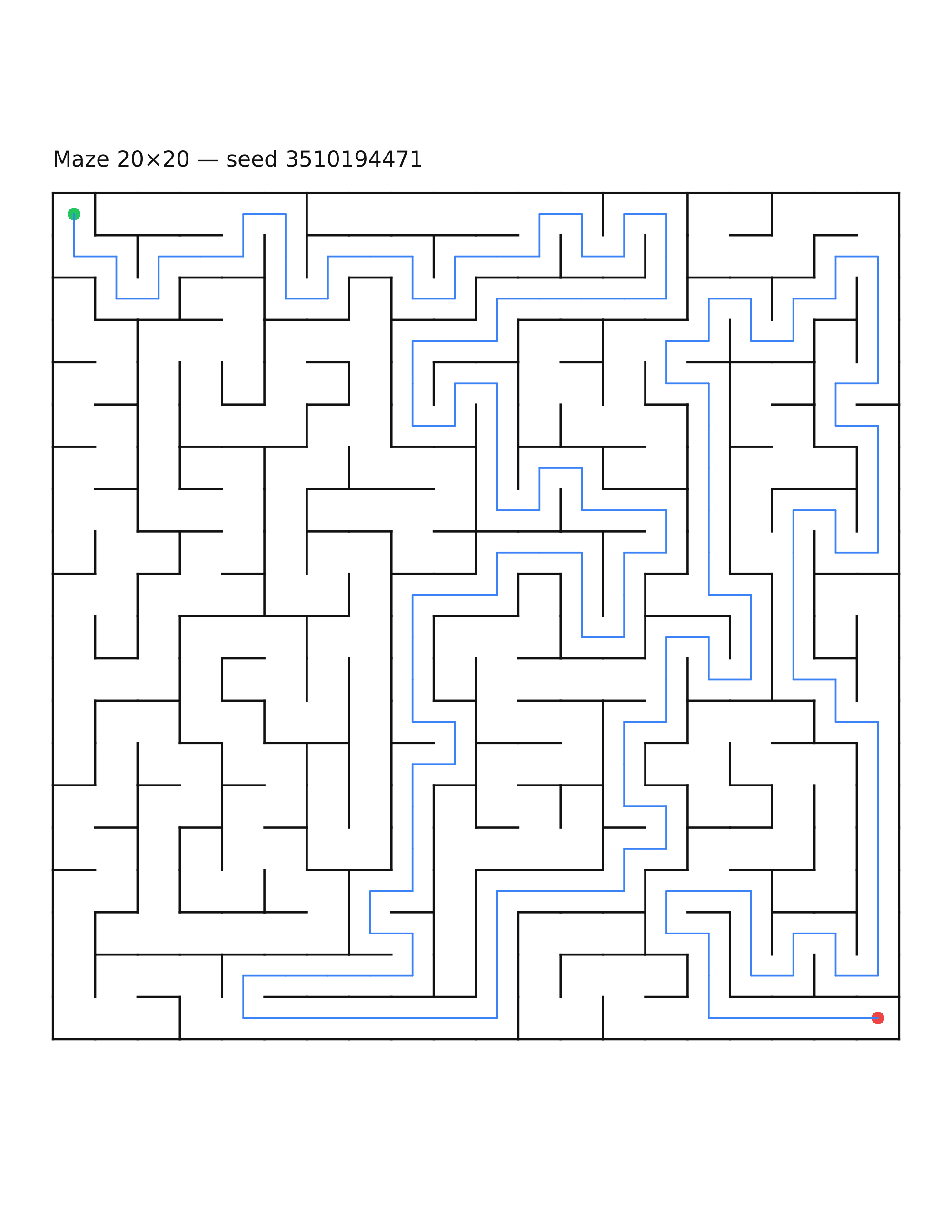 Maze 20×20 #17 — solution