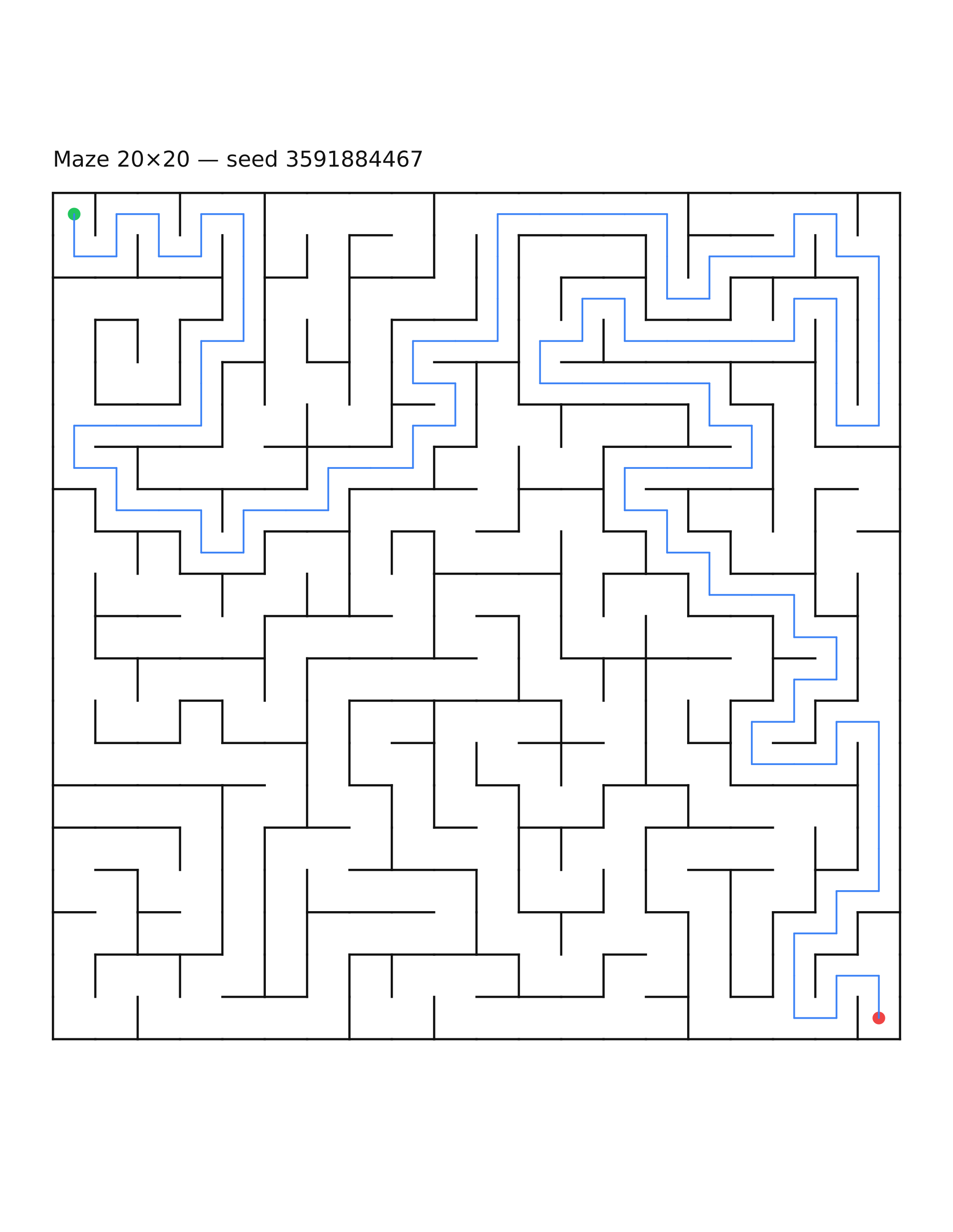 Maze 20×20 #6 — solution