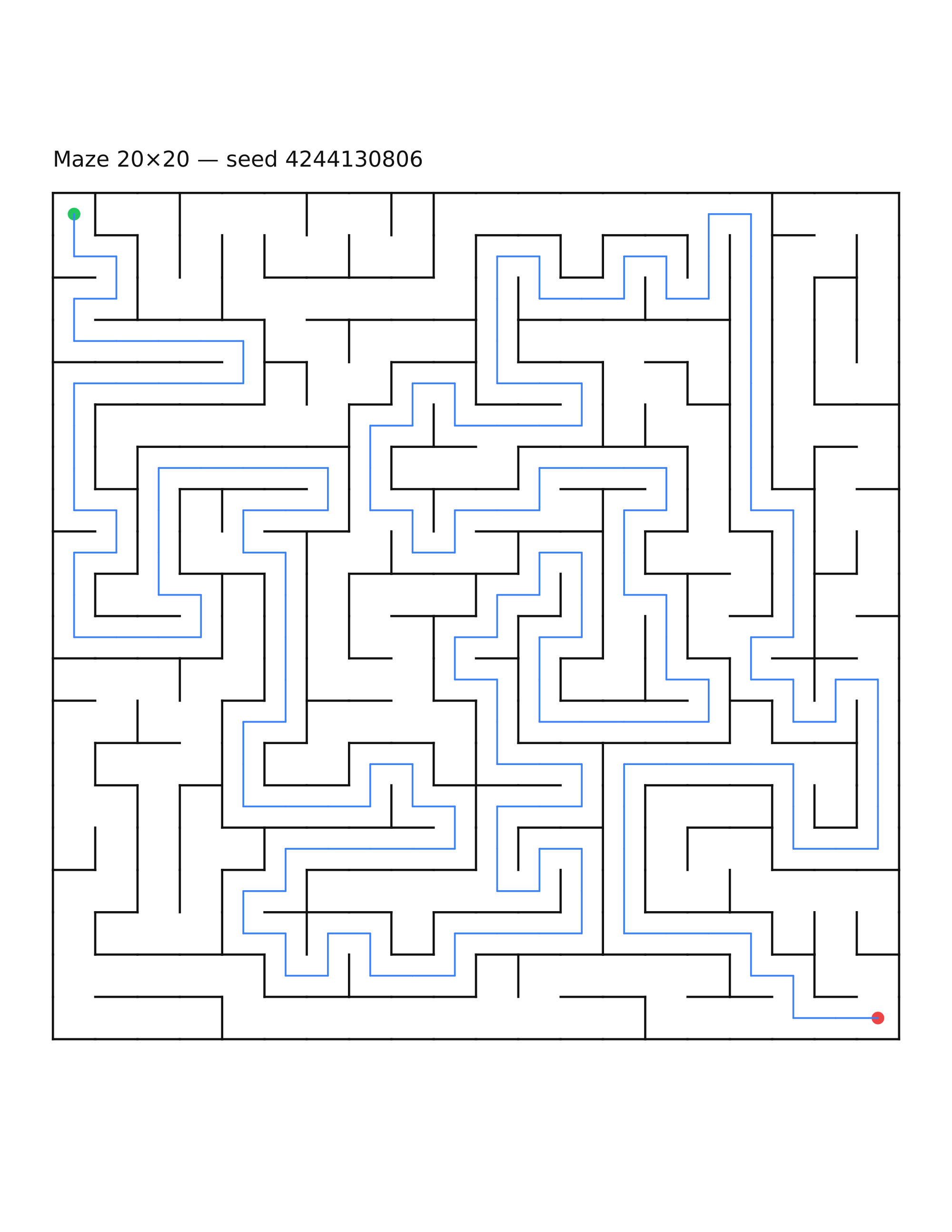 Maze 20×20 #18 — solution