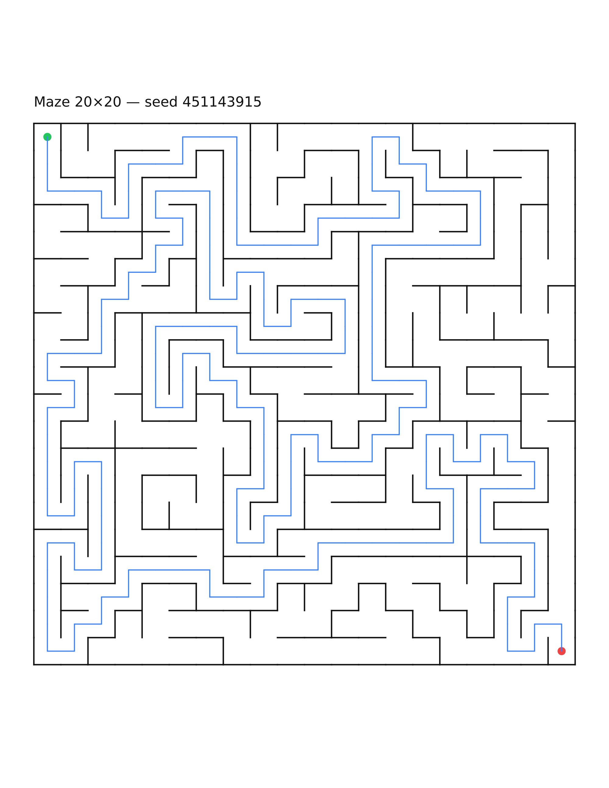 Maze 20×20 #30 — solution